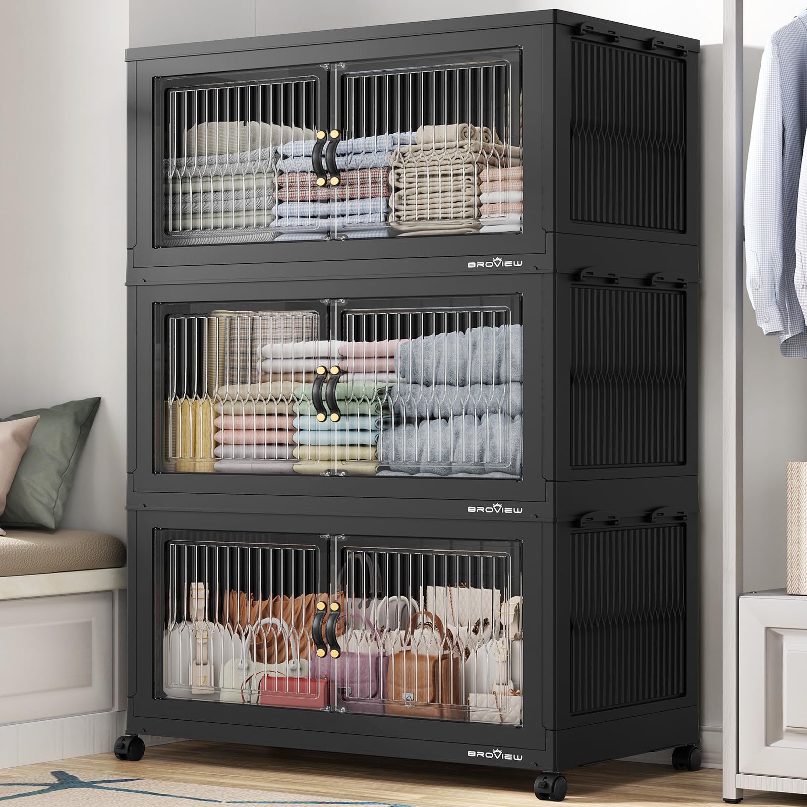 600Qt Extra Large Stackable Storage Bins with Lids (3 Count)
