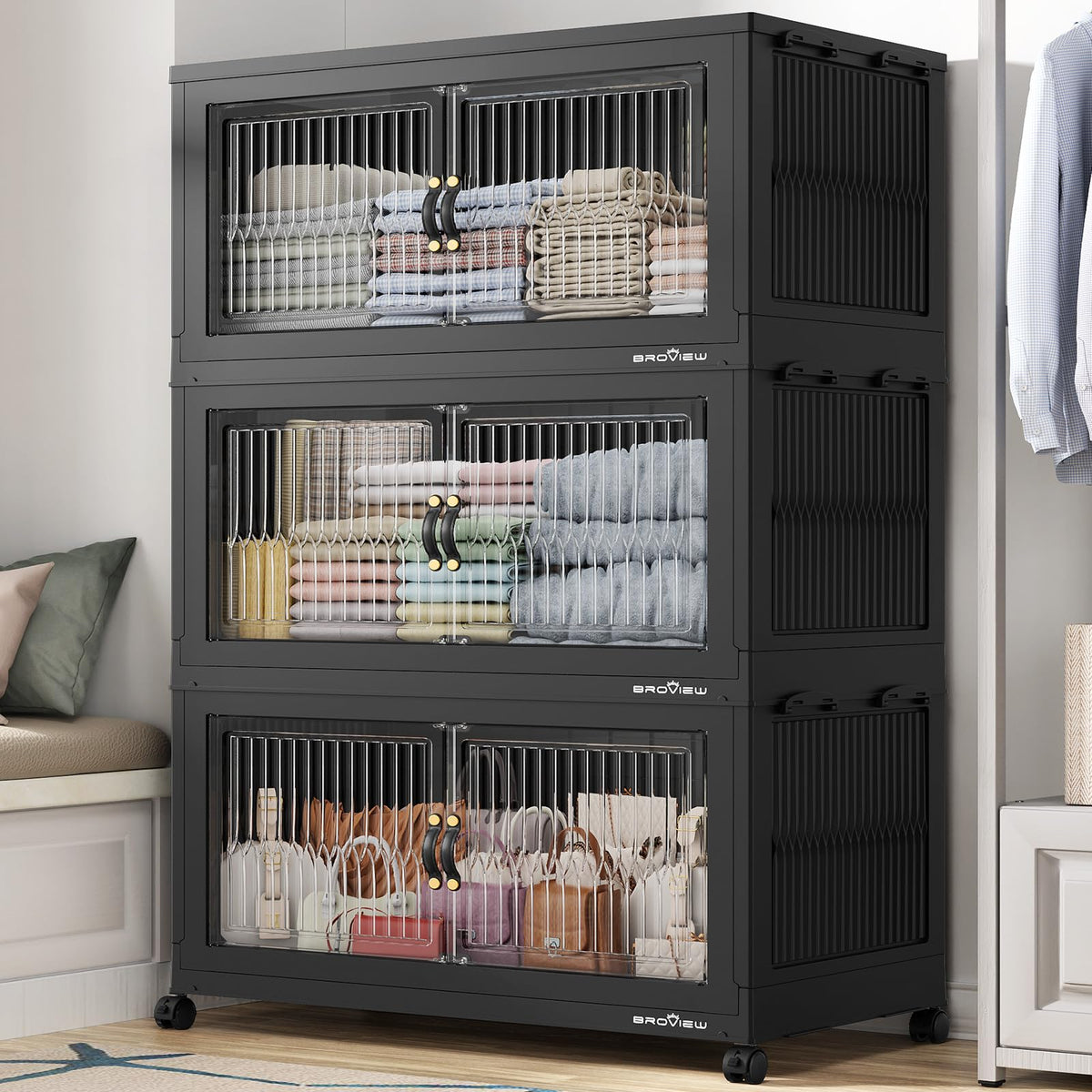 600Qt Extra Large Stackable Storage Bins with Lids (3 Count)