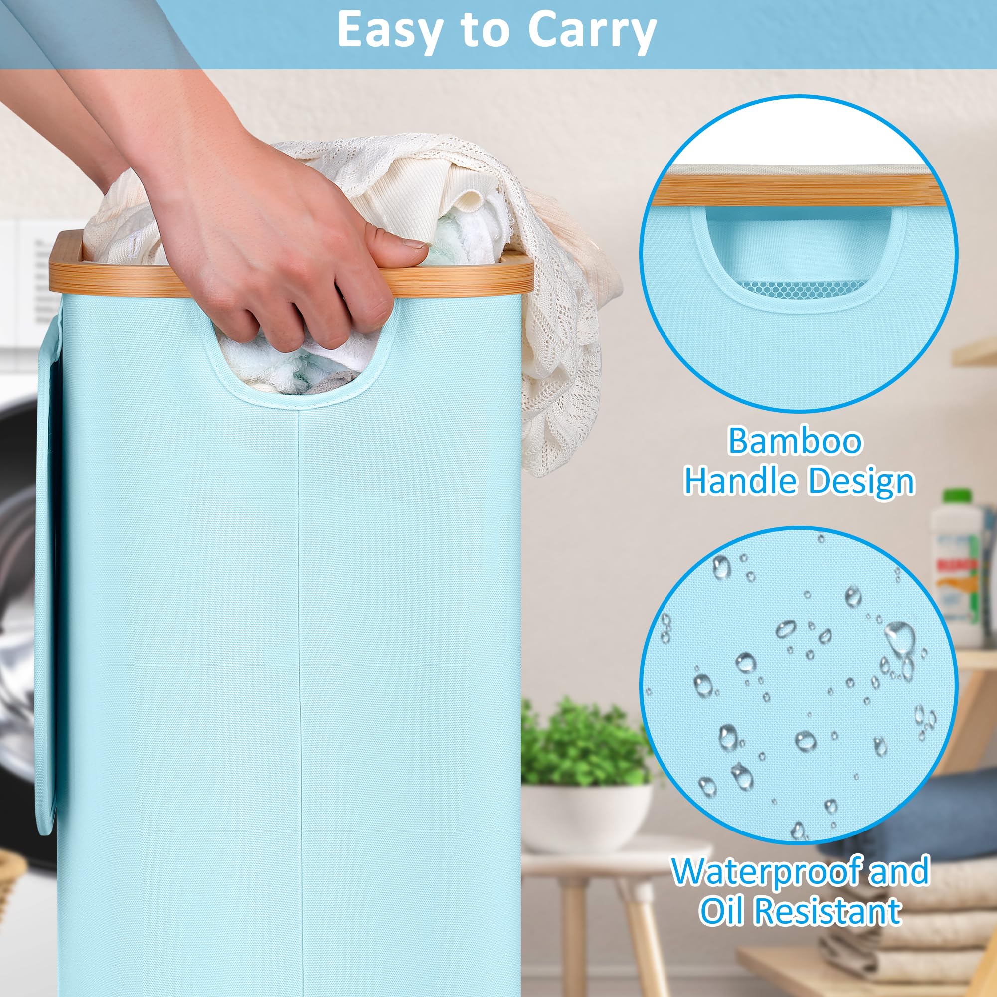 Slim Laundry Hamper with Wheels