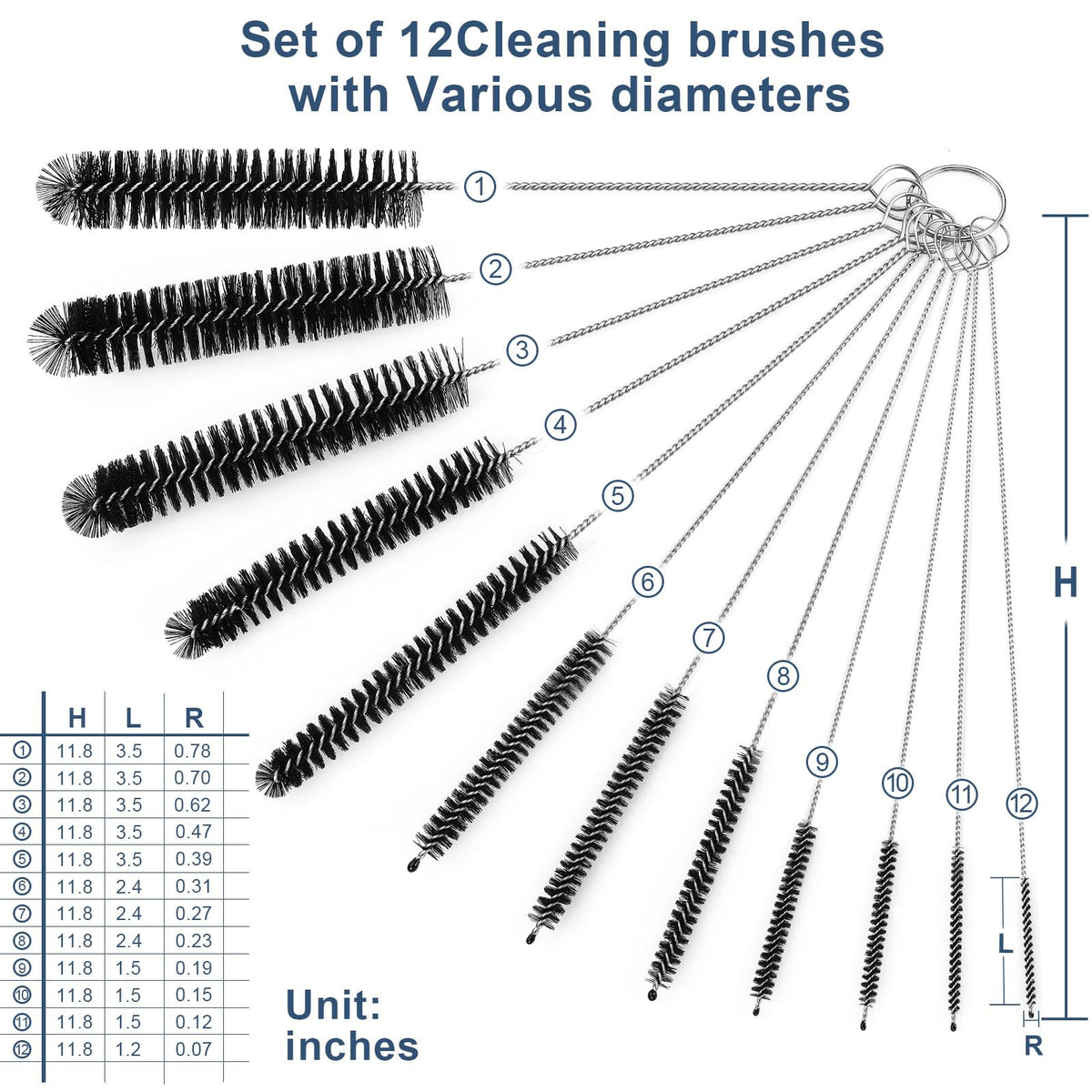 Straw Cleaner Brush Set (12 Count)