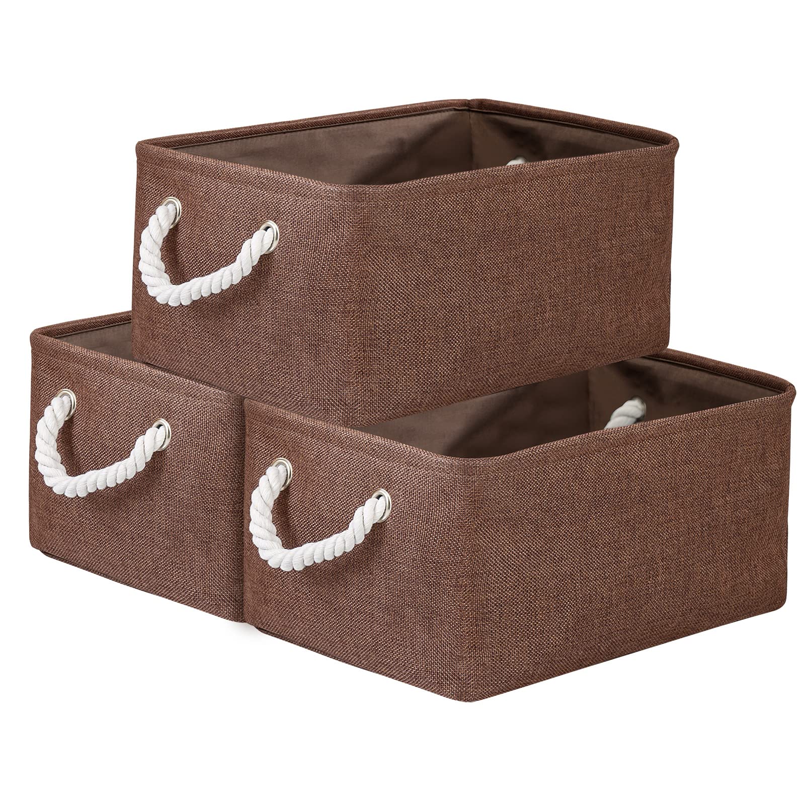WarmHome Fabric Storage Bin Shelf Basket for Home (3 Count)