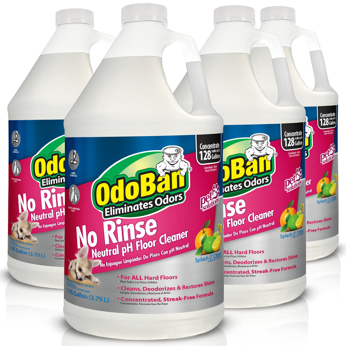 Pet Solutions No Rinse Neutral pH Floor Cleaner Concentrate (4 Count)