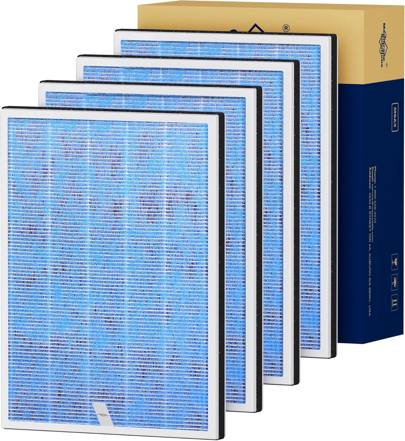 MSA3 MSA3S Genuine Original Air Purifier Filter Replacement 4 Pack (4 Count)