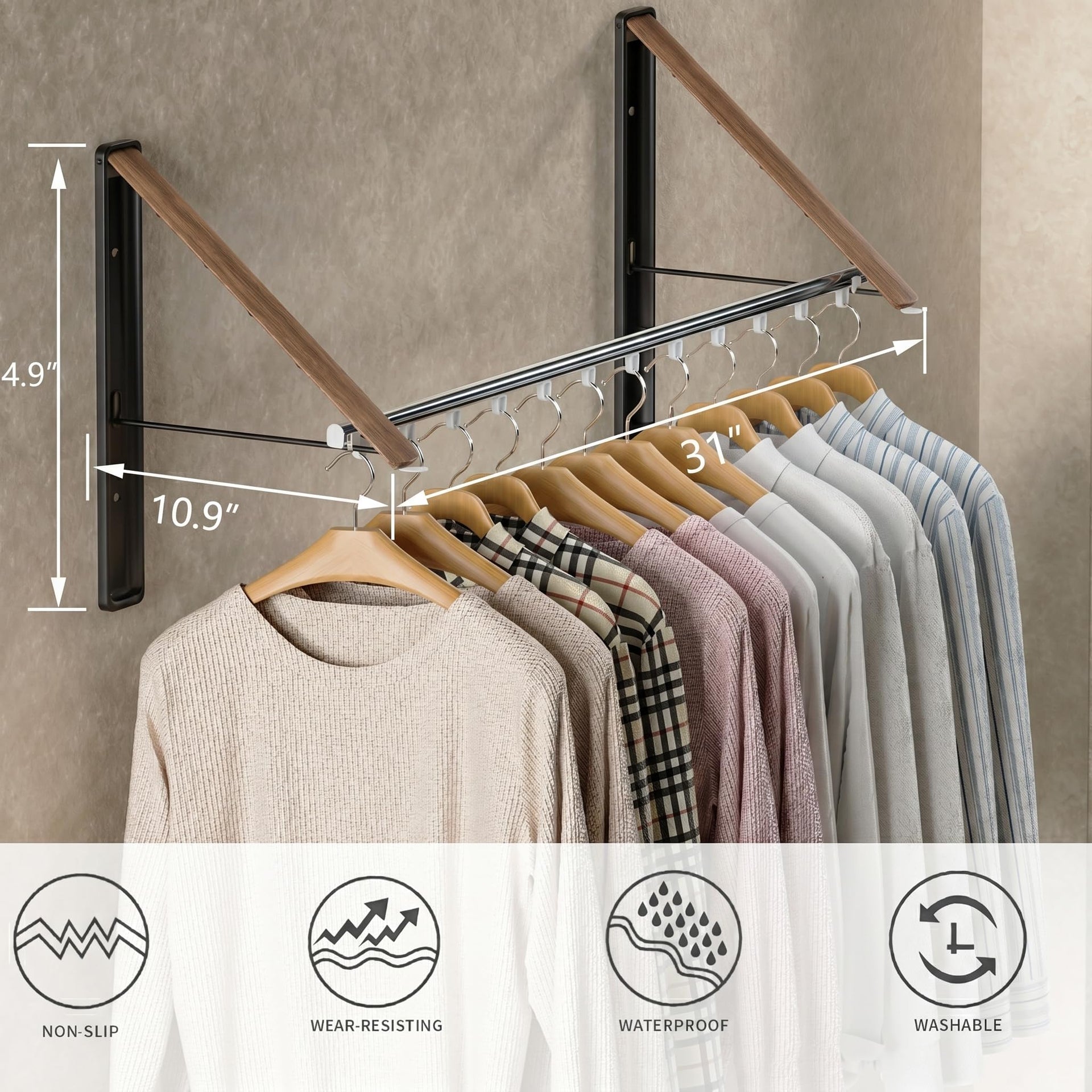 Clothes Drying Rack with Rod