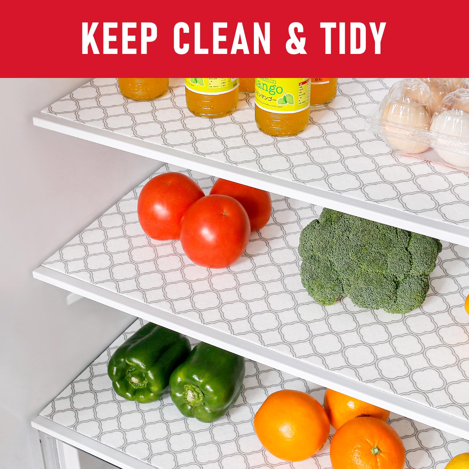 Refrigerator Shelf Liners for French Door Fridge (637.2 sq in)