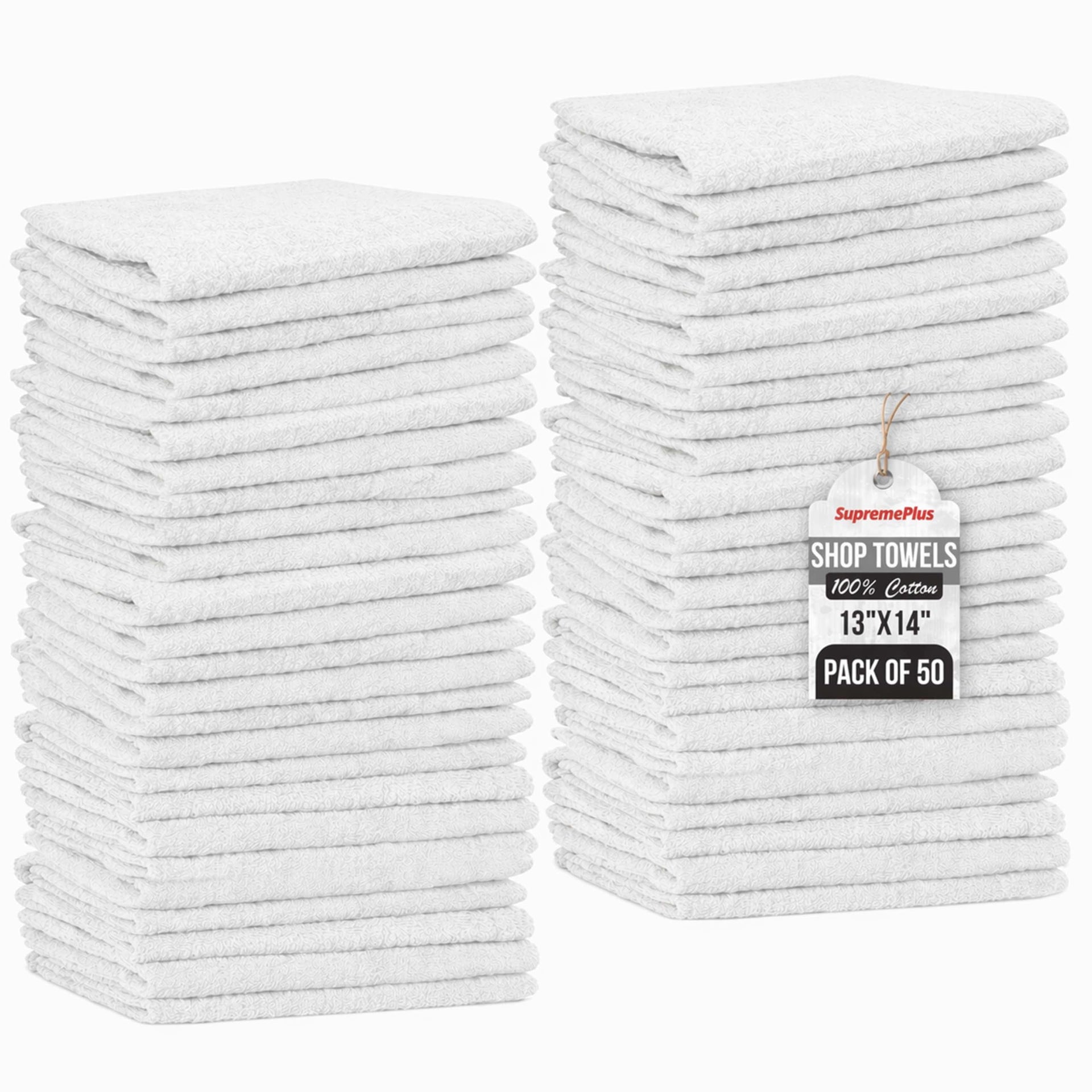 Premium 100% Cotton Shop Towels (50 Count) - ModHome Supplies