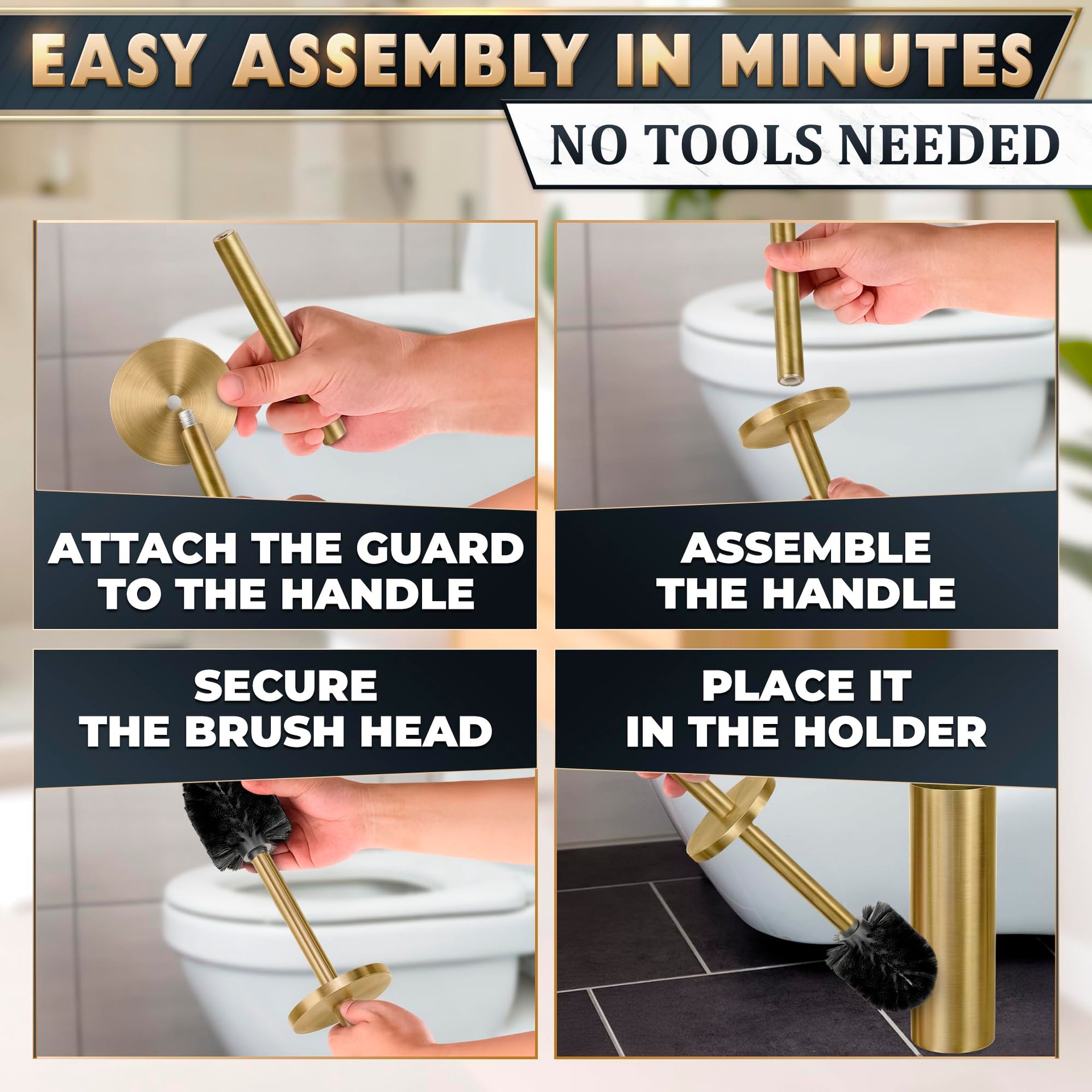 Stainless Steel Toilet Brush and Holder Set