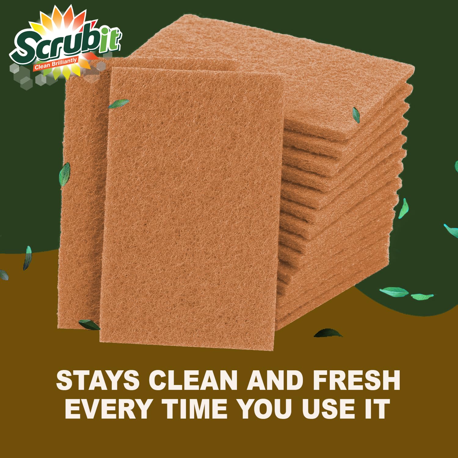 50 Pack Natural Scouring Pads (8 Ounce)