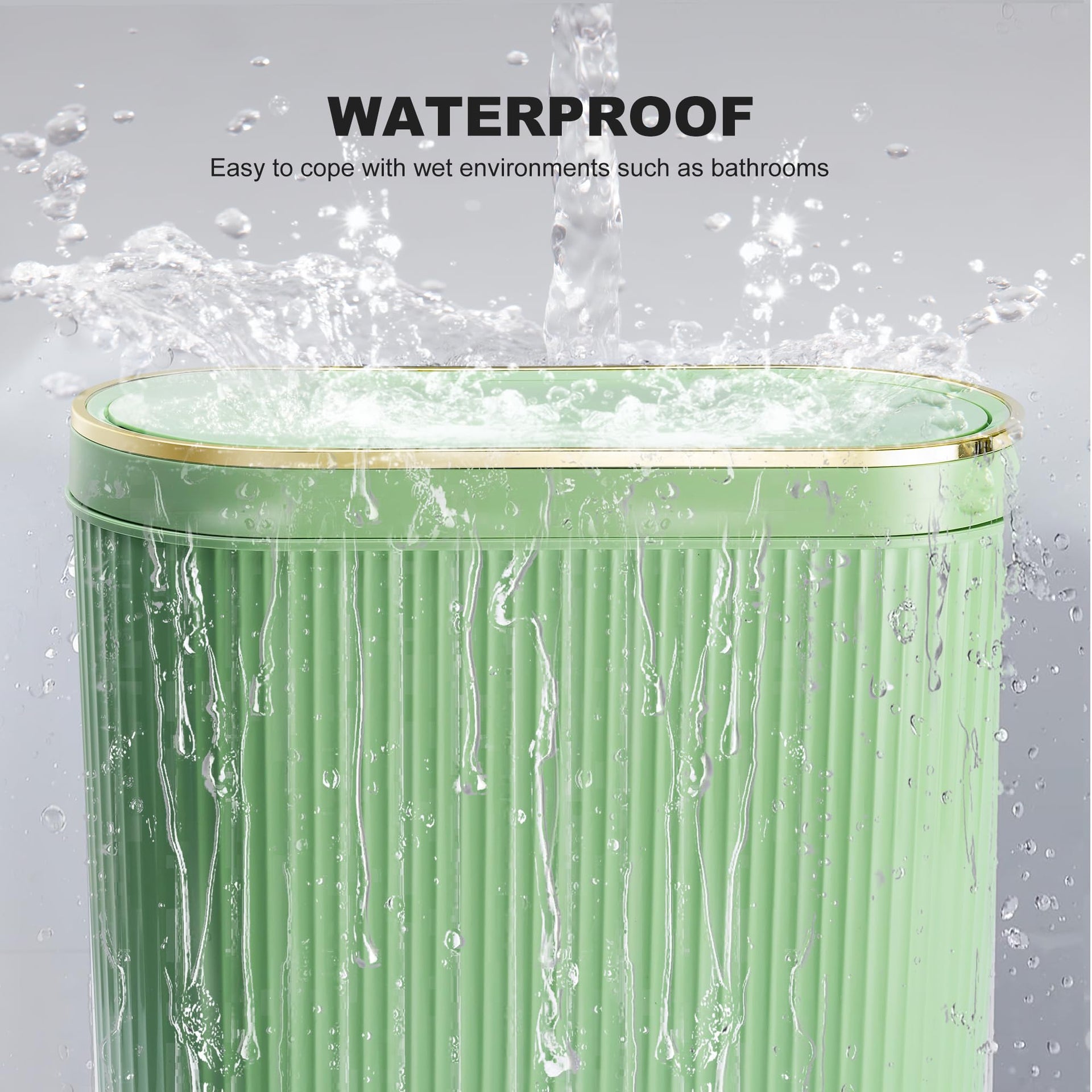 Bathroom Trash Can with Lid 3.2 Gallon Narrow Trash Can Small Plastic Trash Bin 12 Liter with Press Type Lid for Bedroom Bathroom