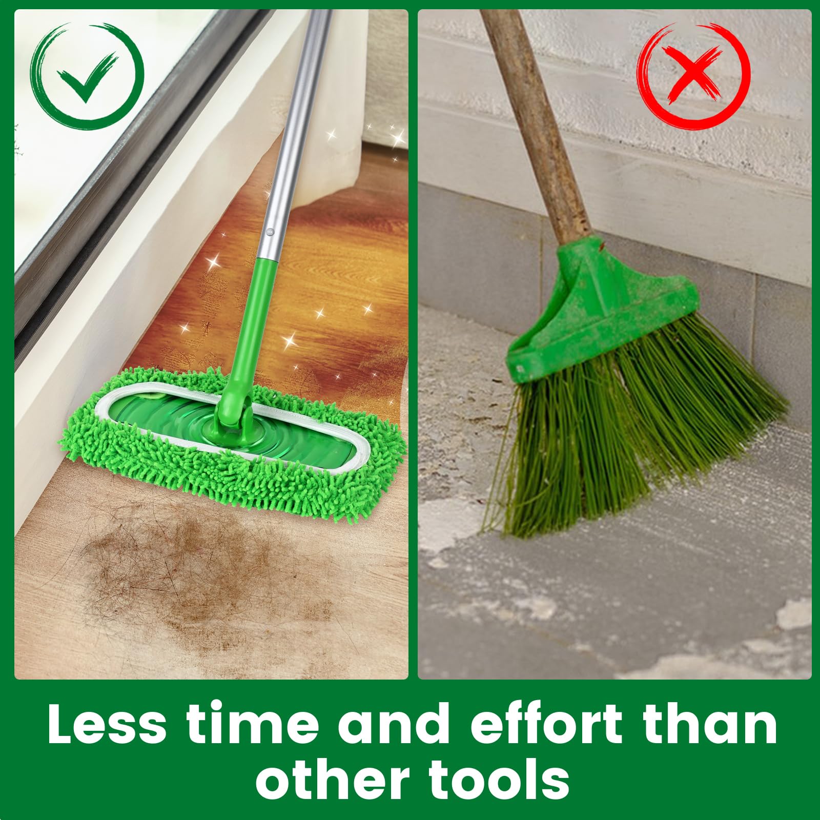 6Pcs Reusable Microfiber Mop Pads Compatible with Sweeper Mop (6 Count)