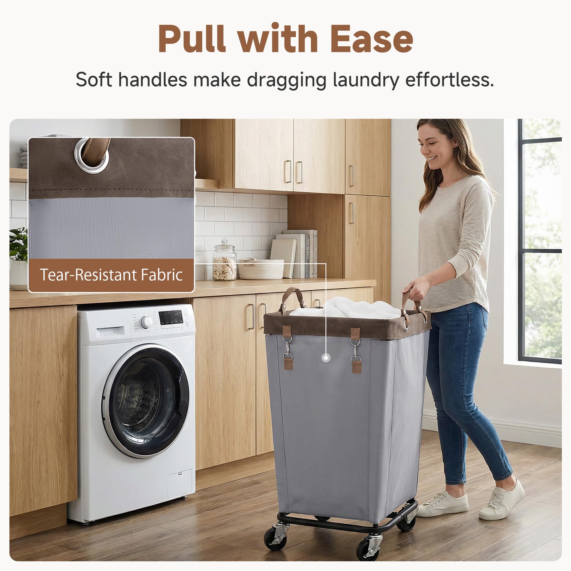 160L Laundry Basket with Wheels