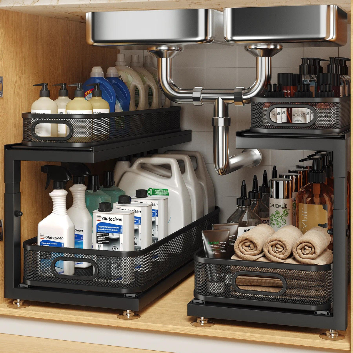 2 Pack 21.3 IN Depth Under Sink Organizer With Next (2 Count)