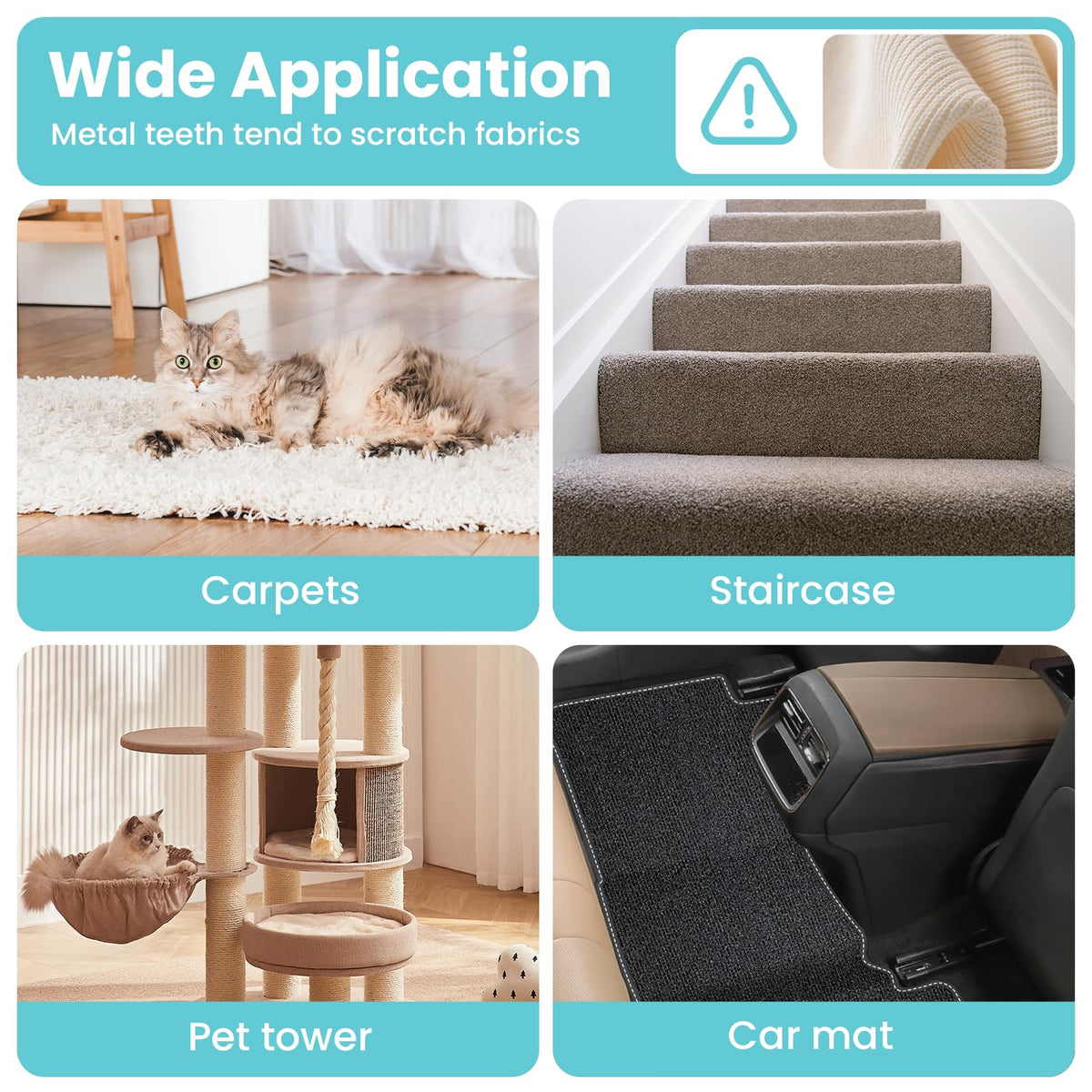 3 in 1 Carpet Rake for Pet Hair Removal