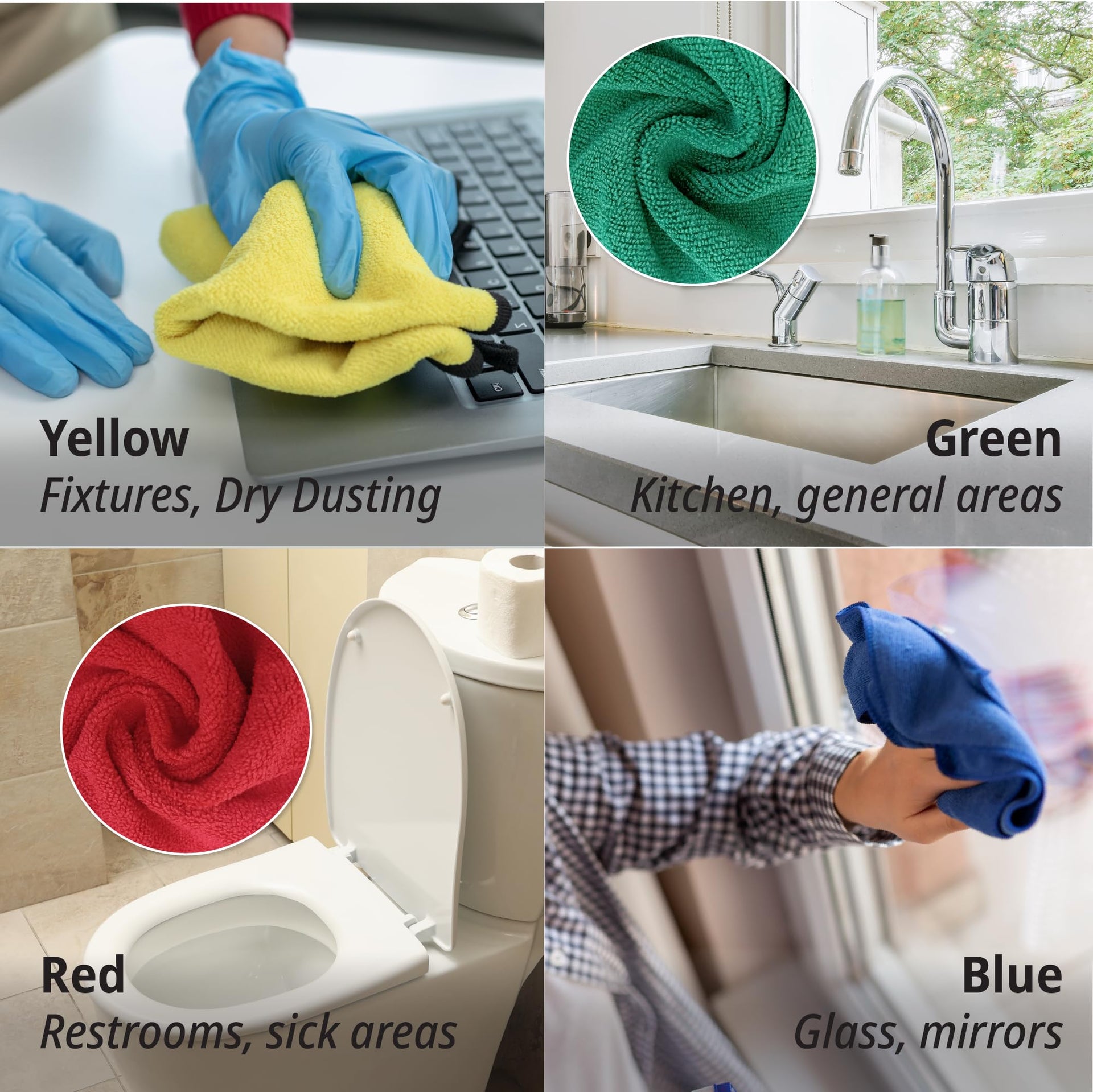 Premium Microfiber Cleaning Cloth 16"x16" (24 Count)