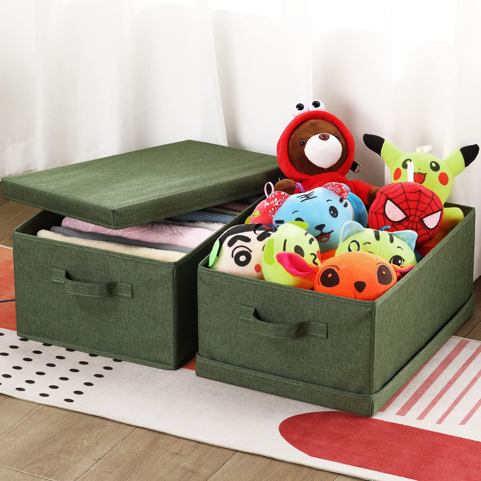 Storage Bins with Lids for Organizing (2 Count)