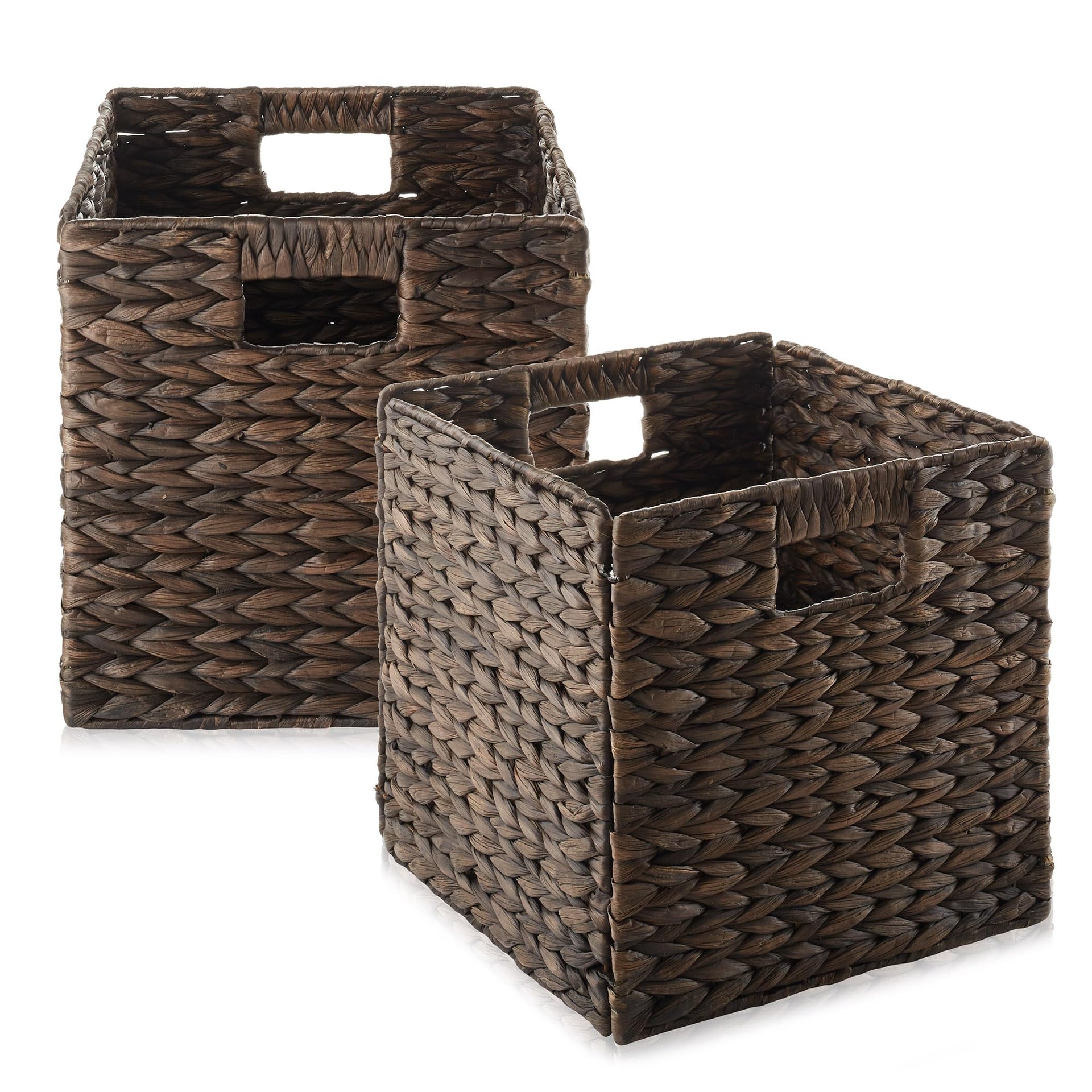 10.5" x 10.5" Water Hyacinth Storage Baskets (2 Count)