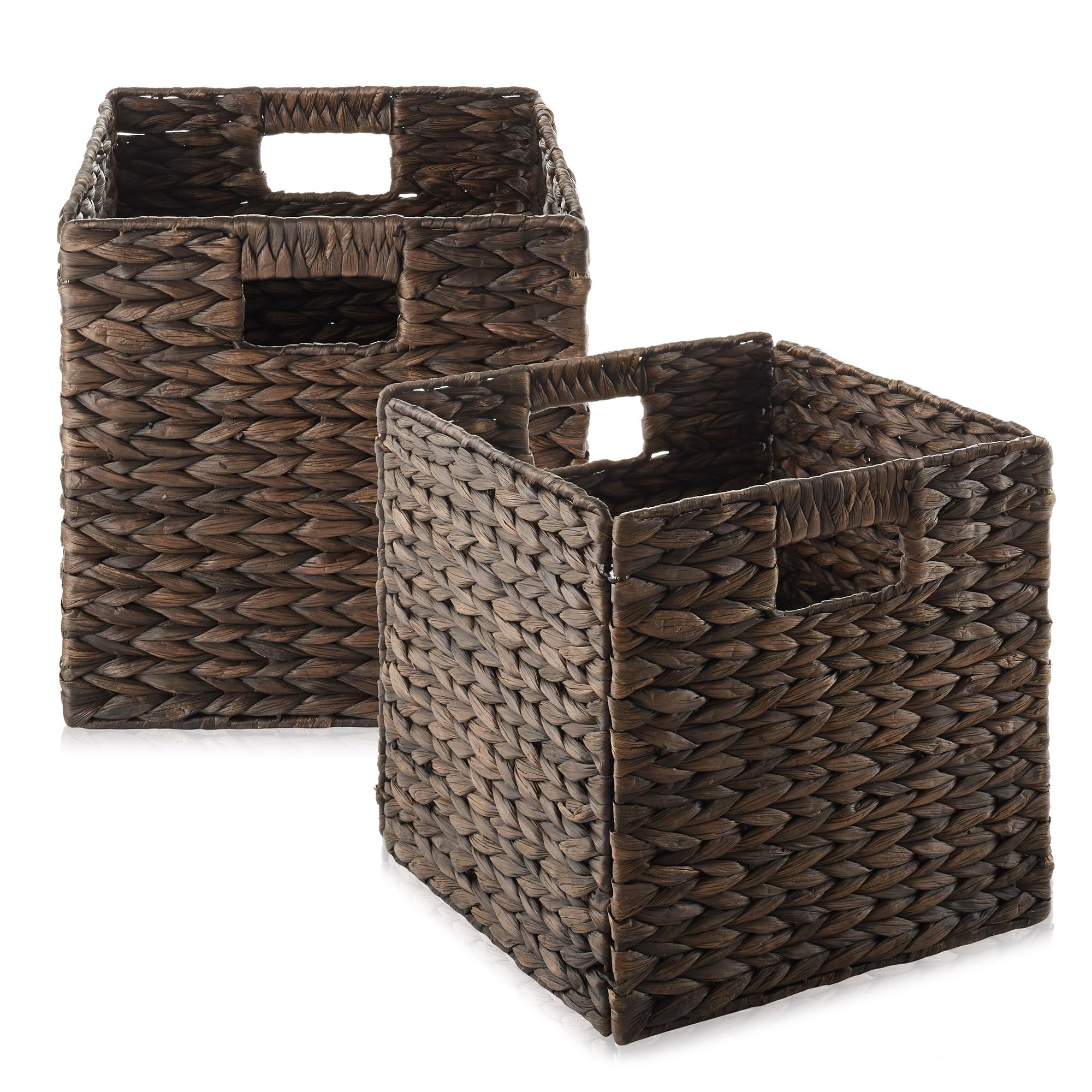 10.5" x 10.5" Water Hyacinth Storage Baskets (2 Count)