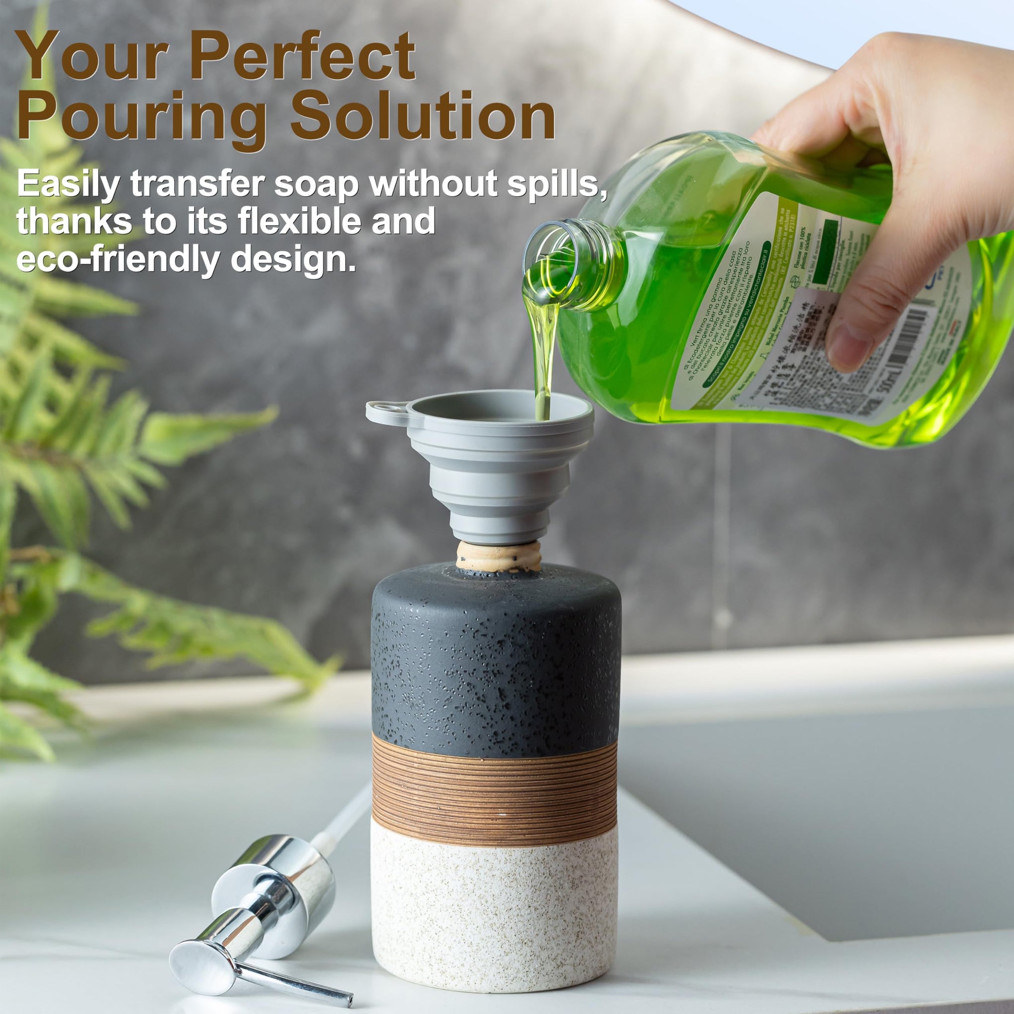 Ceramic Dish Soap Dispenser for Kitchen (2 Count)