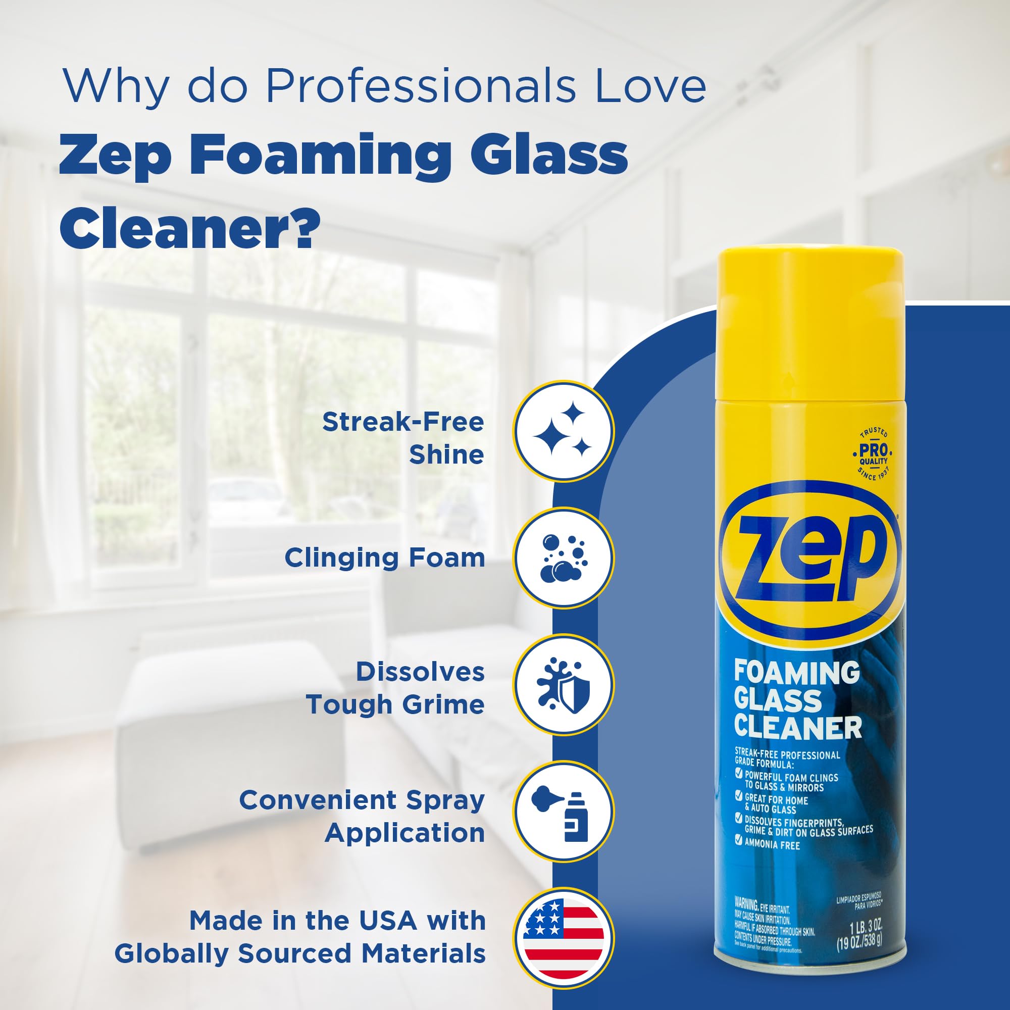 Foaming Glass and Plexiglass Cleaner (76 Ounce)