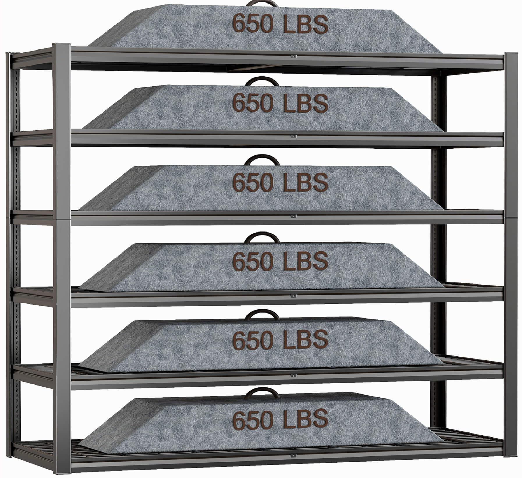 60" Wide Heavy Duty Garage Shelving Adjustable 6 Tier Garage Storage Shelves 3900LBS Metal Shelving Unit Industrial Utility Shelf
