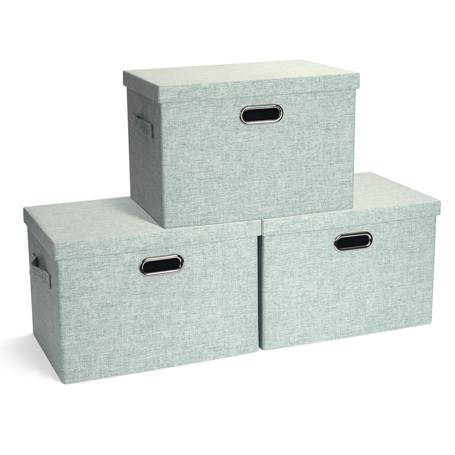Storage Bins with Lids Fabric Closet Organizers Cubes Office Organization (3 Count)