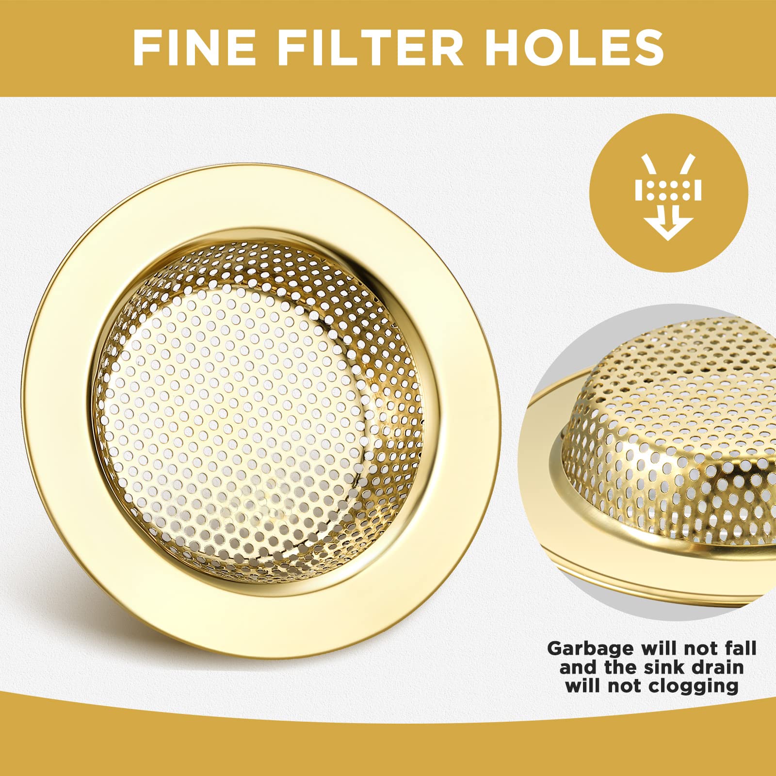 2 Pcs Kitchen Sink Drain Strainer 4.4 Inch (2 Count)