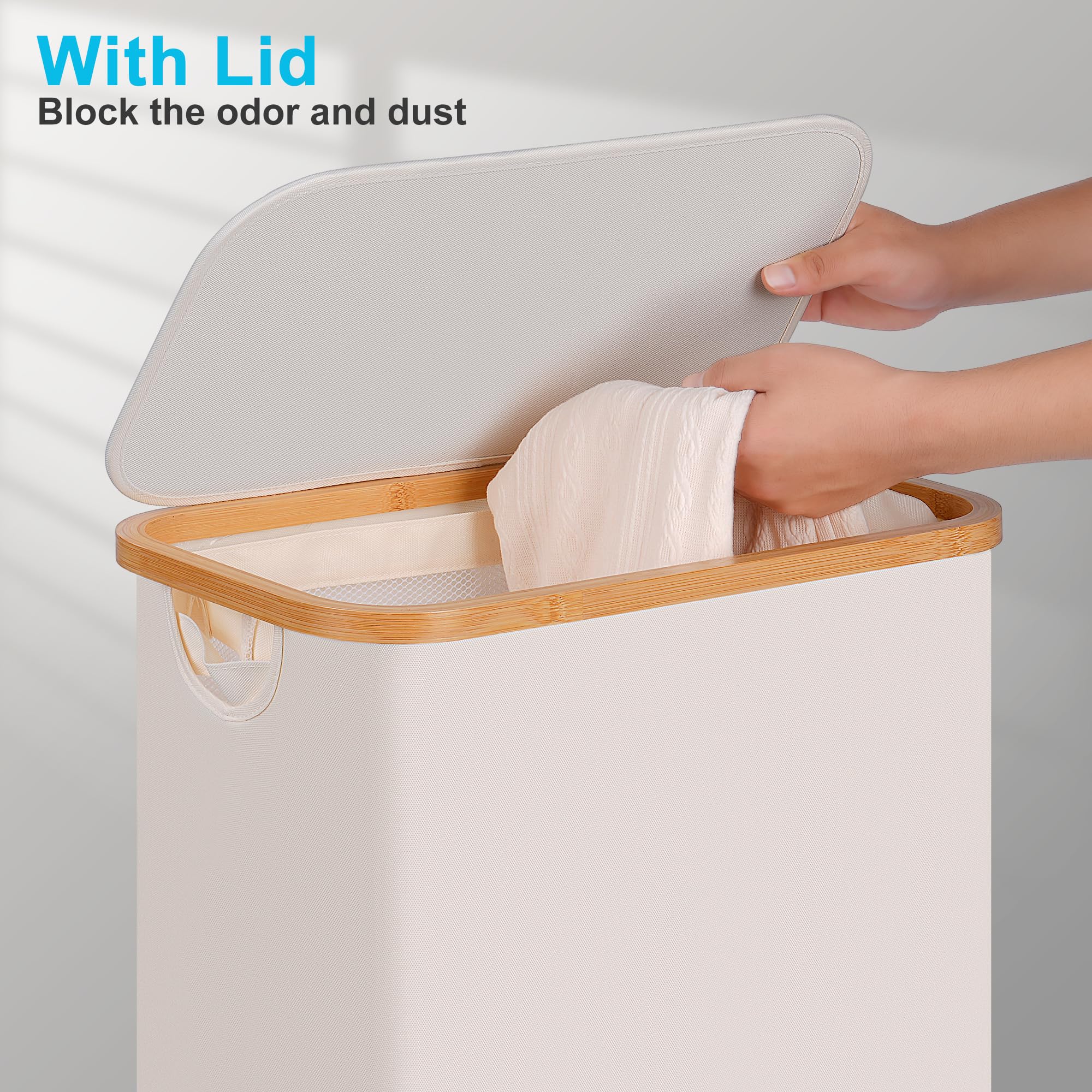 Slim Laundry Hamper with Wheels