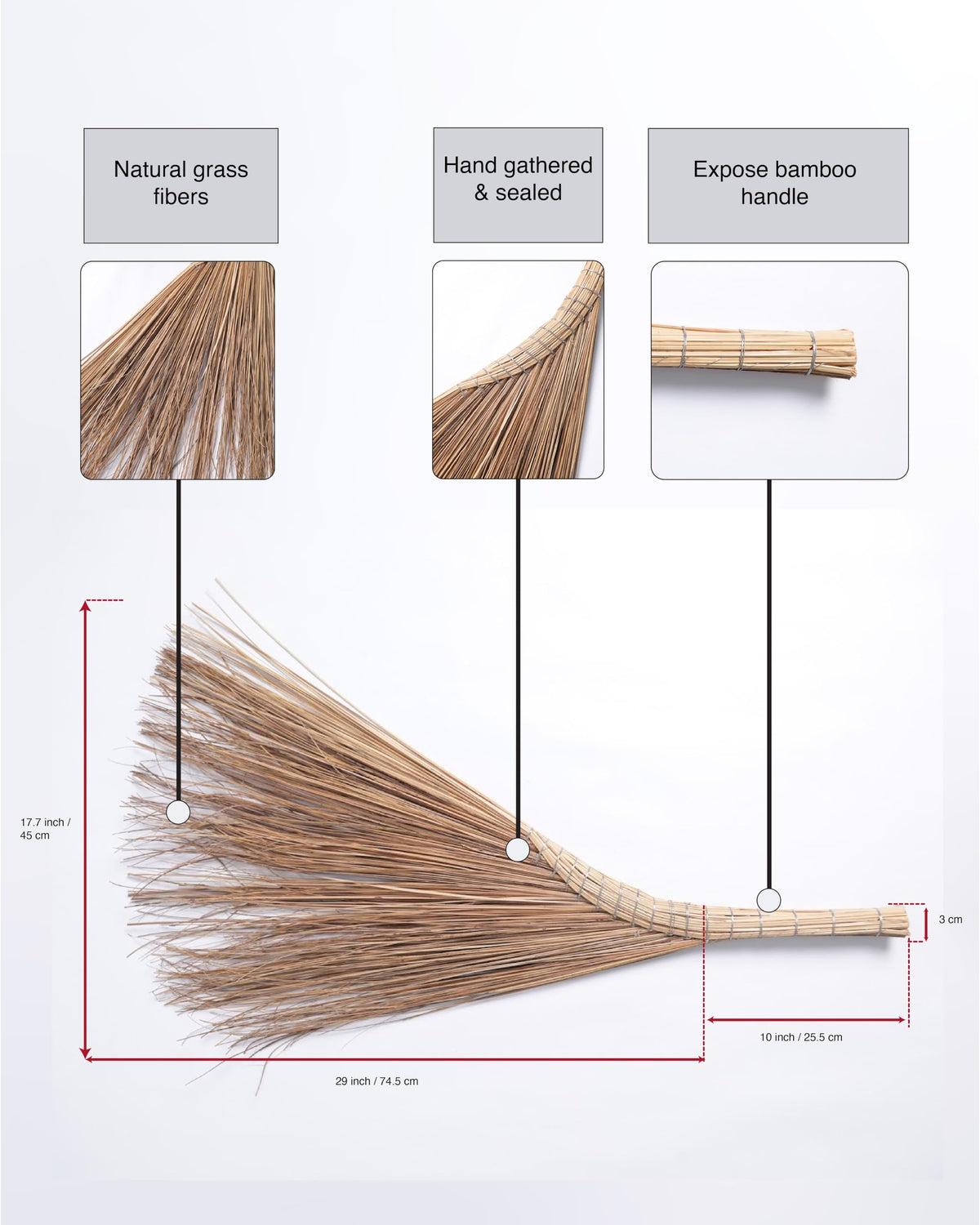Vietnamese Natural Straw Broom
