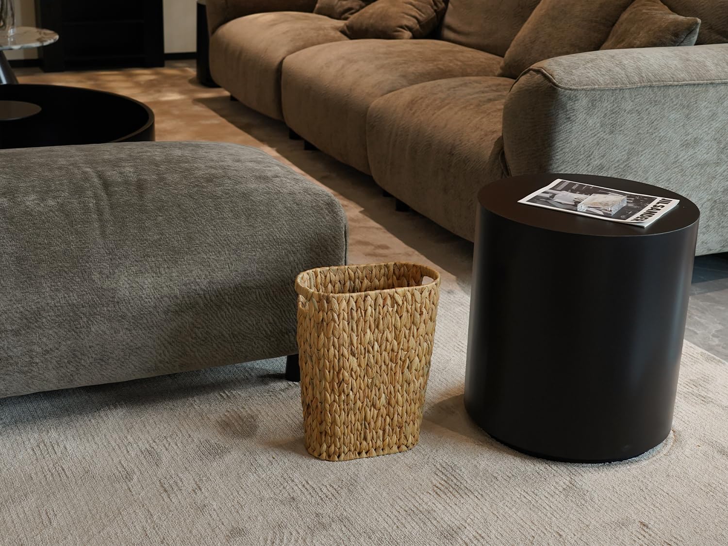 Wicker Trash Can