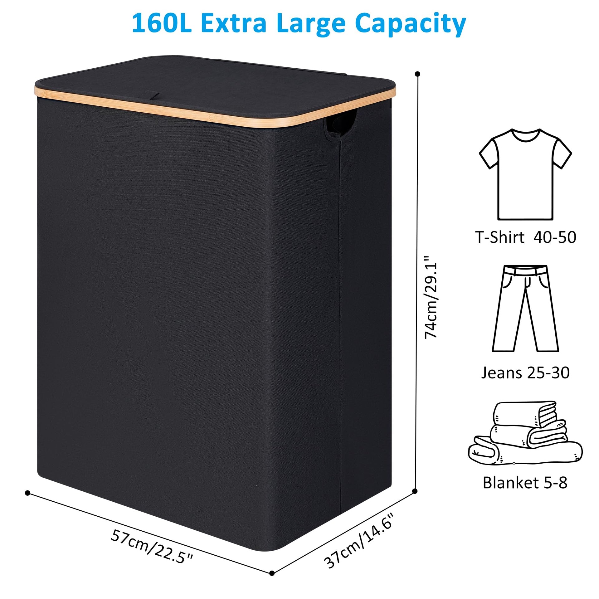 Double Laundry Hamper with Lid