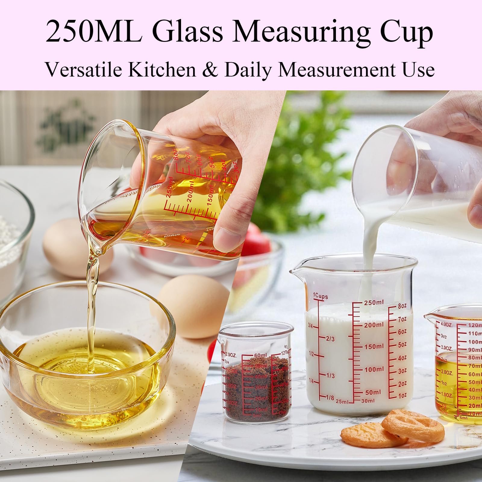 High Borosilicate Glass Measuring Cup Set