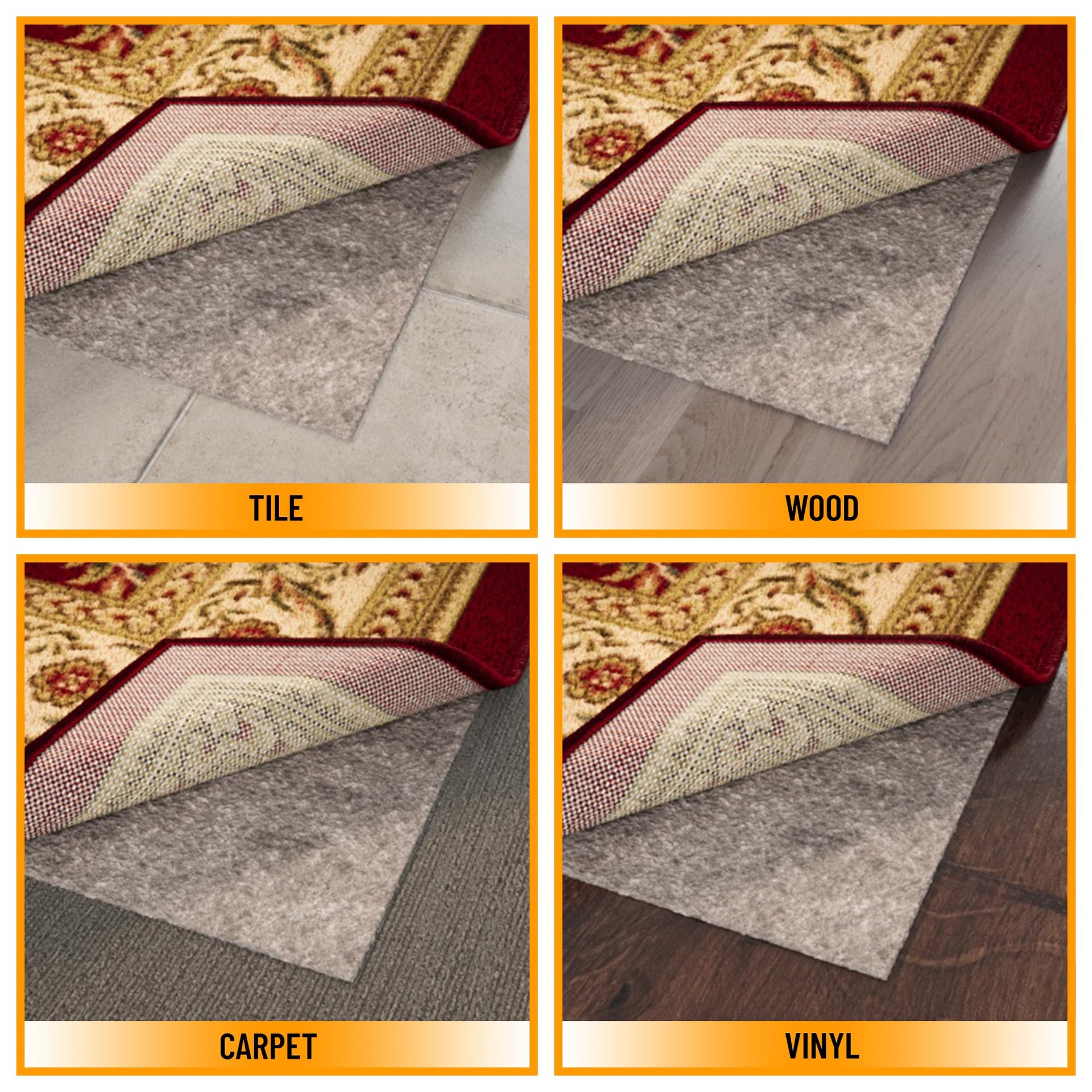 5' x 8' Non Slip Rug Pad Gripper 1