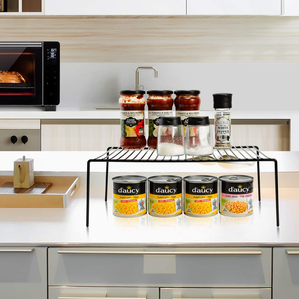 Kitchen Cabinet Shelf Organizer Set of 2 (4 Count)