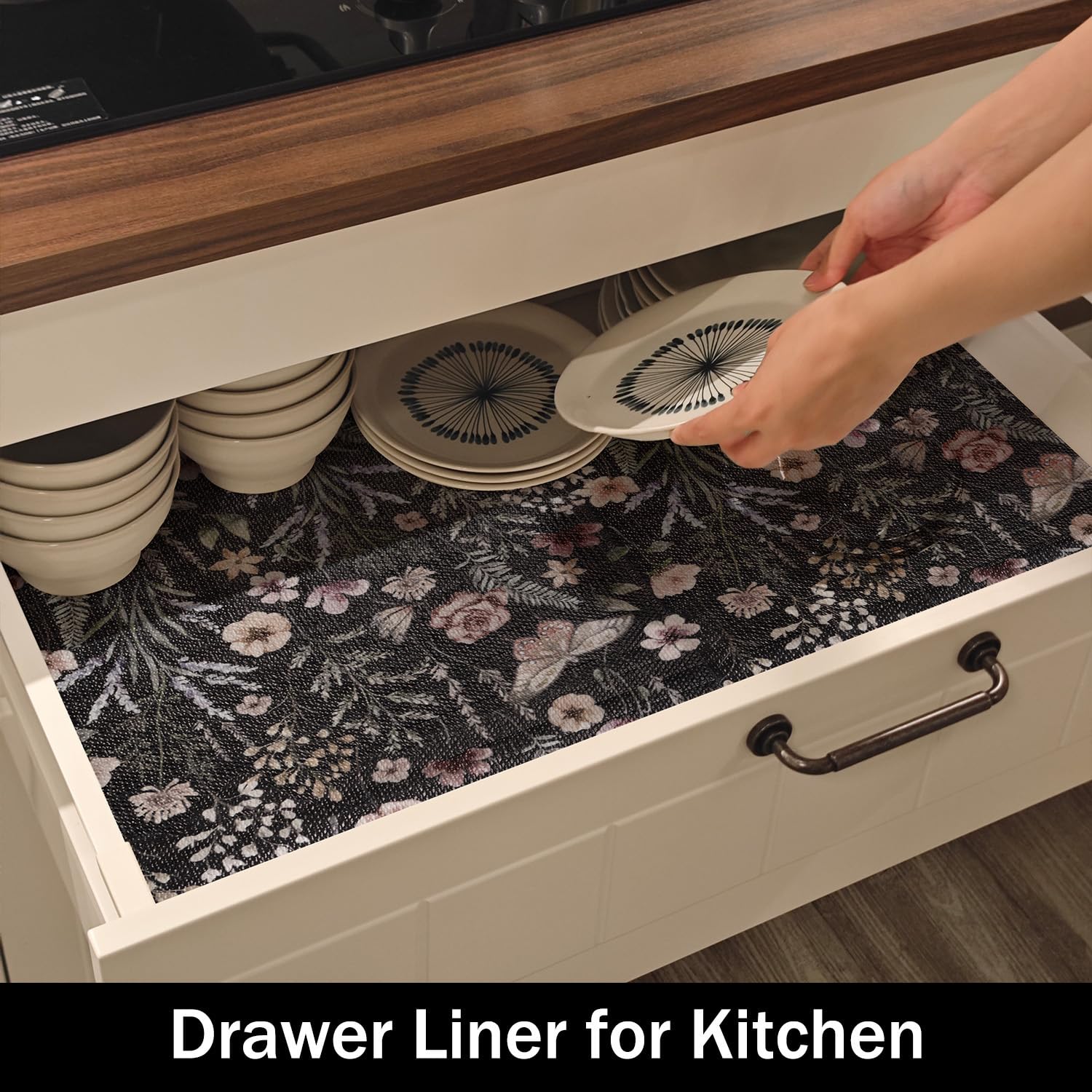 16IN x 10FT Butterfly Shelf and Drawer Liner for Kitchen Cabinets