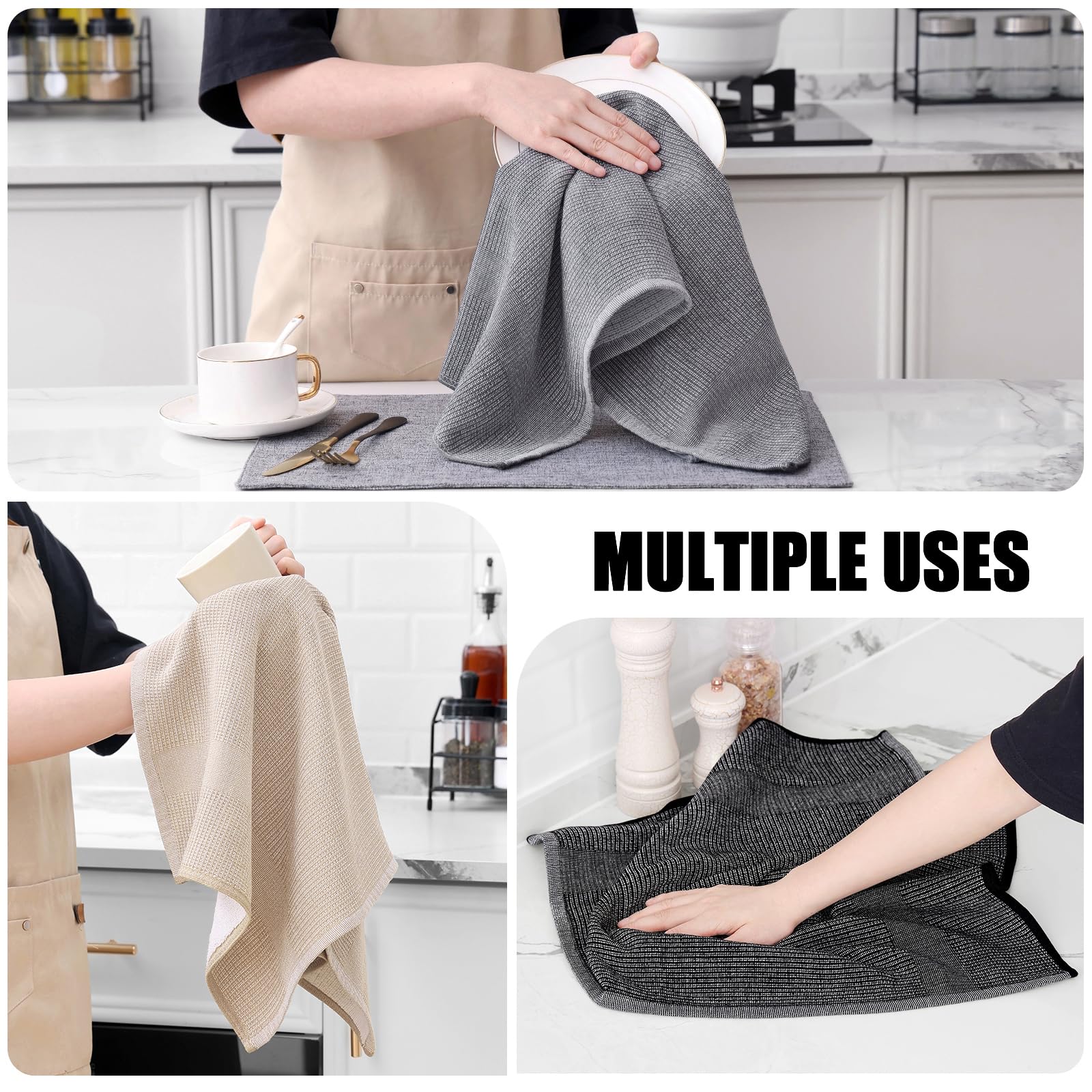 380 GSM Cotton Premium Kitchen Towels 6 Pack (6 Count)