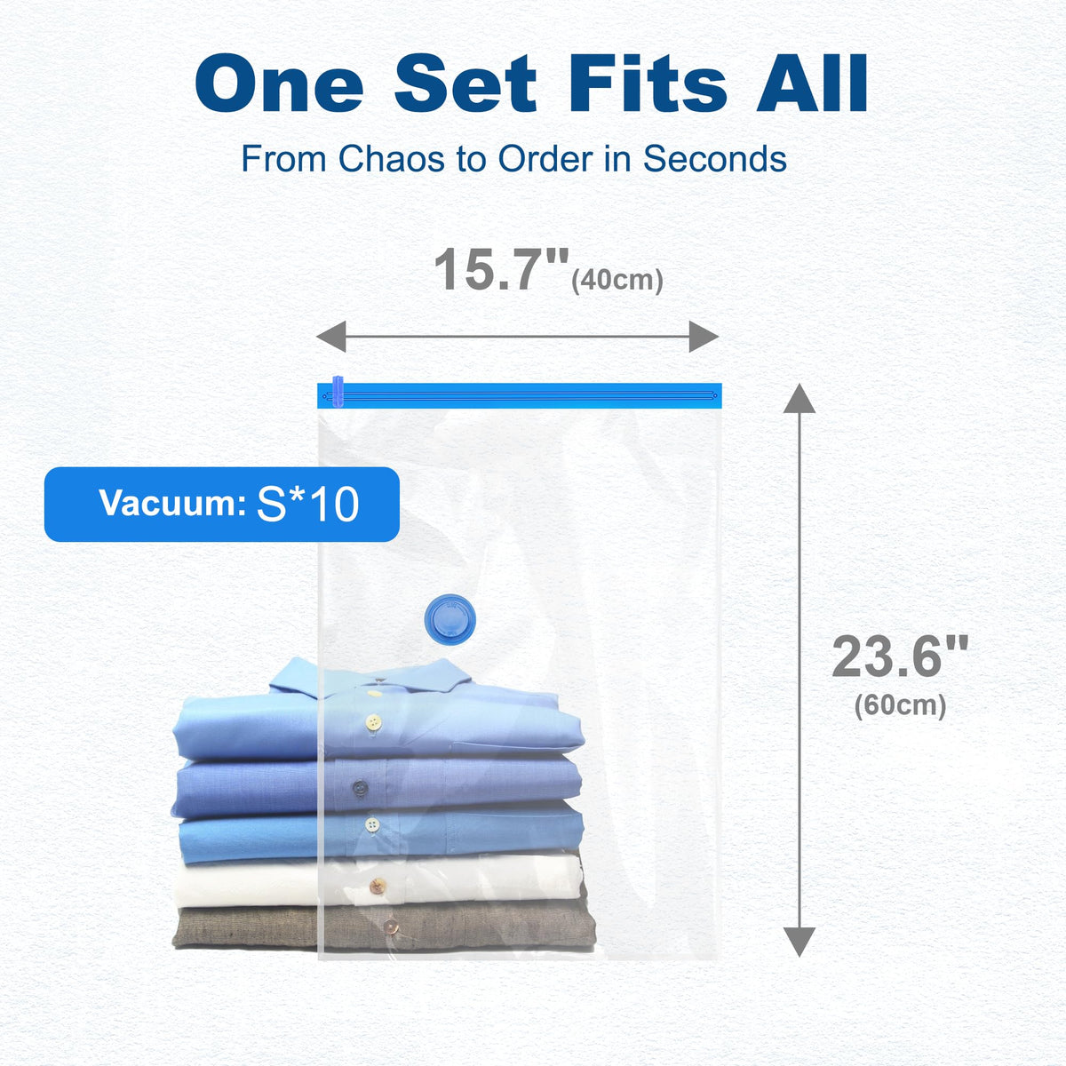 10 Small Vacuum Storage Bags with Pump (10 Count)