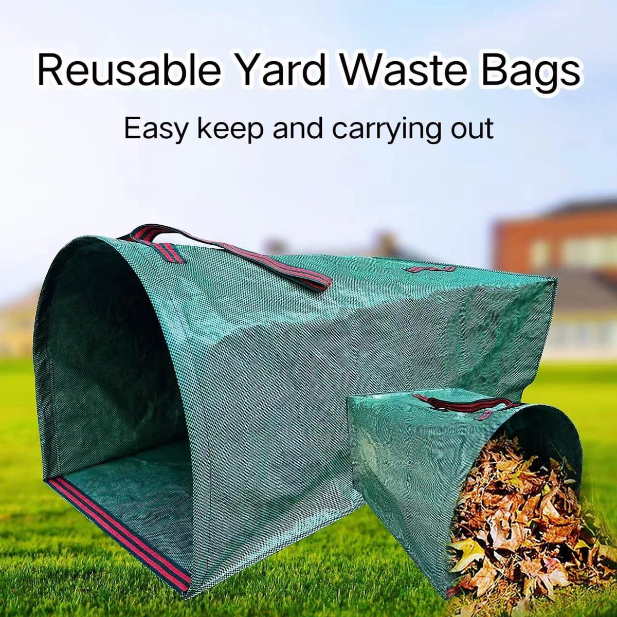 Heavy Duty 72 Gallon Standable Collapsible Yard Waste Leaf Bags