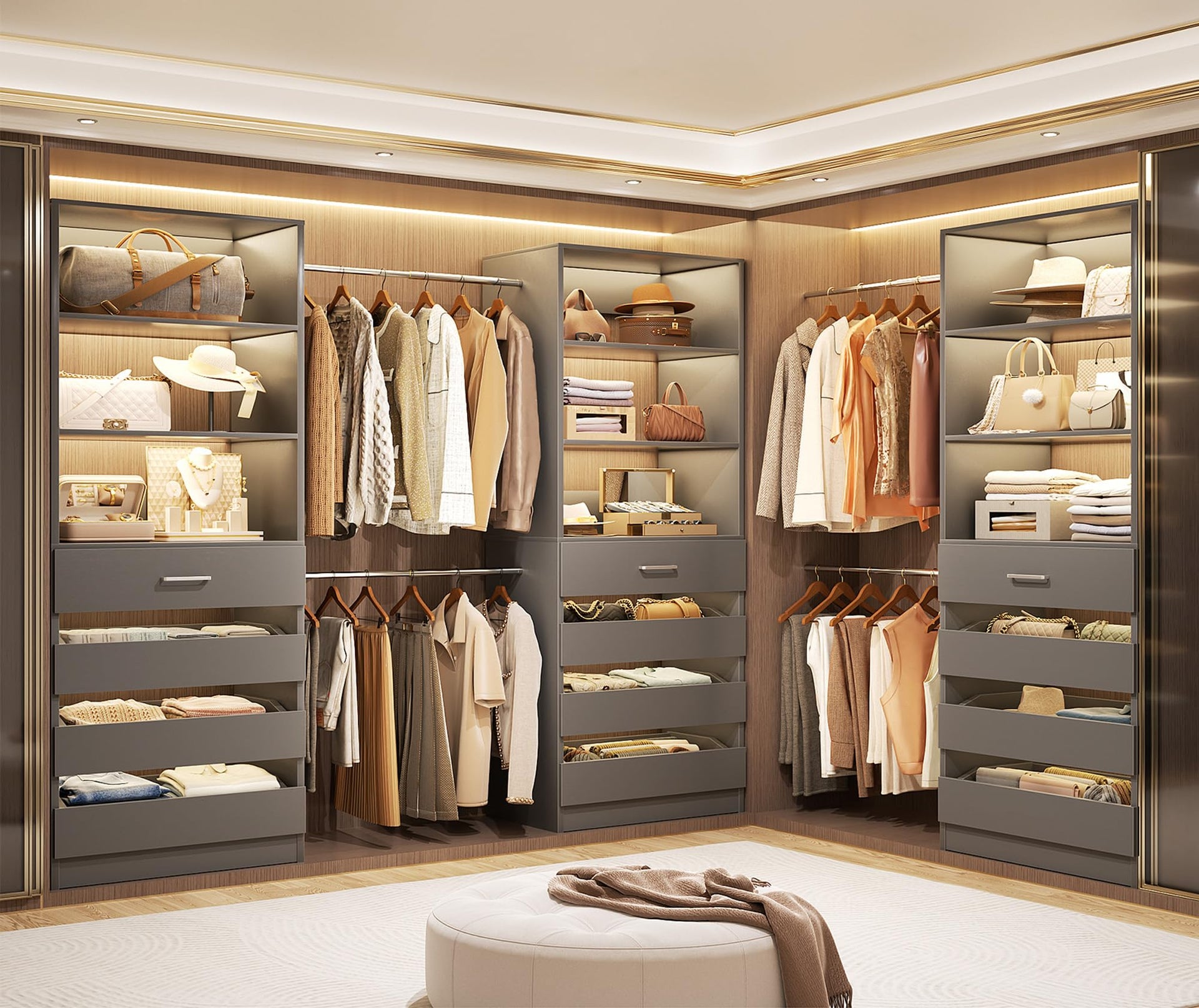 Closet System with 12 Drawers