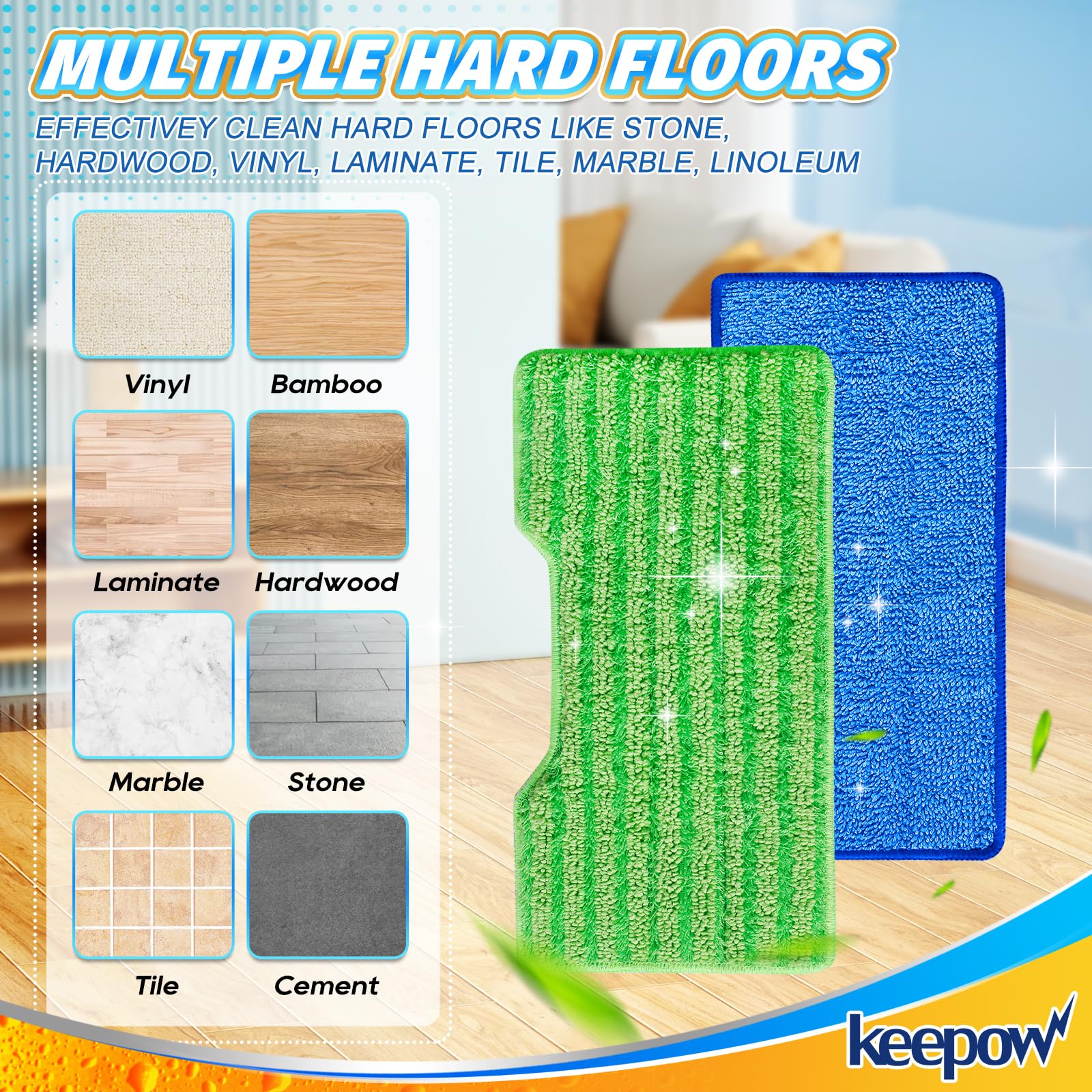 4Pk Mop Pads Compatible with Shark VACMOP VM252 (4 Count)