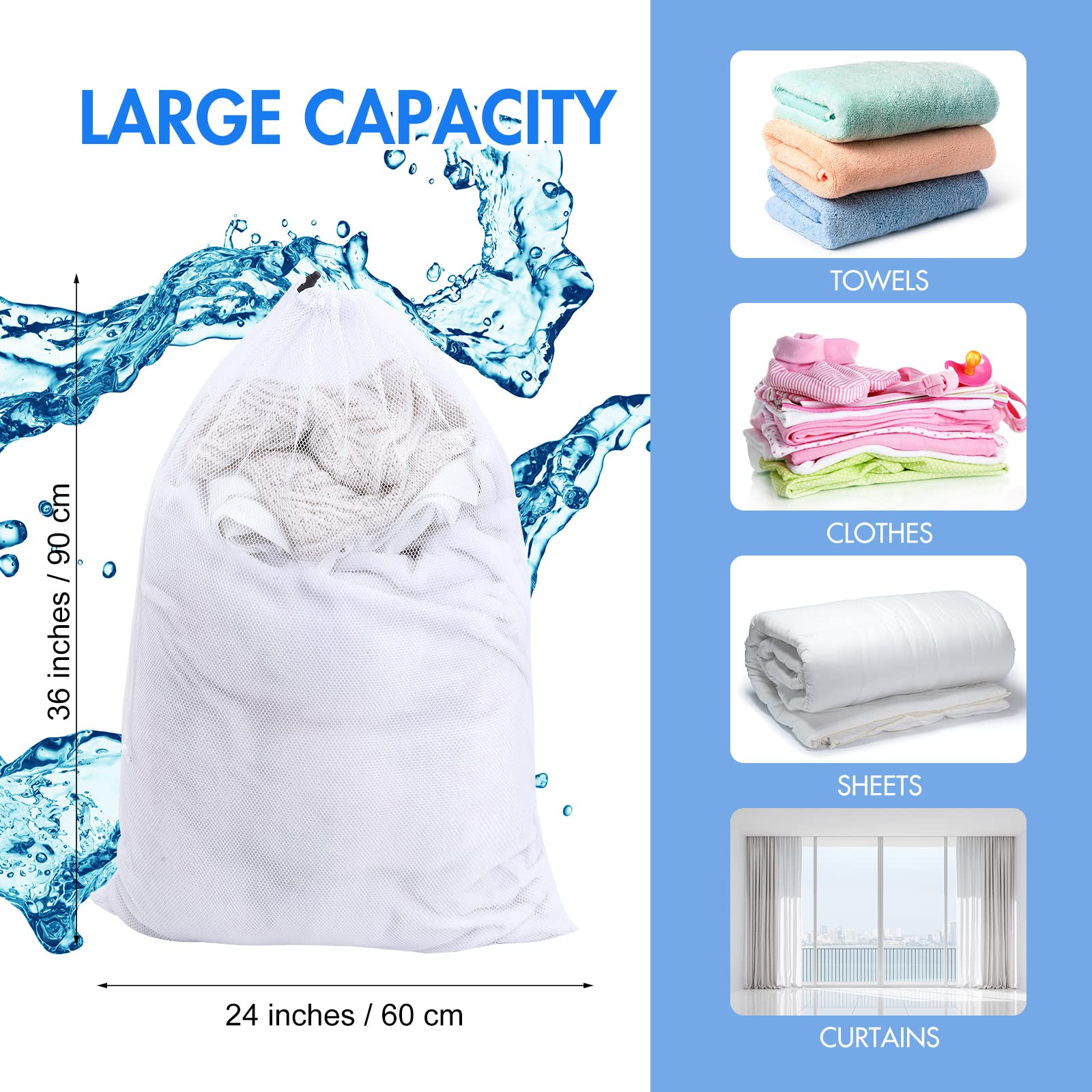 30 Pack Large Mesh Laundry Bags (30 Count)