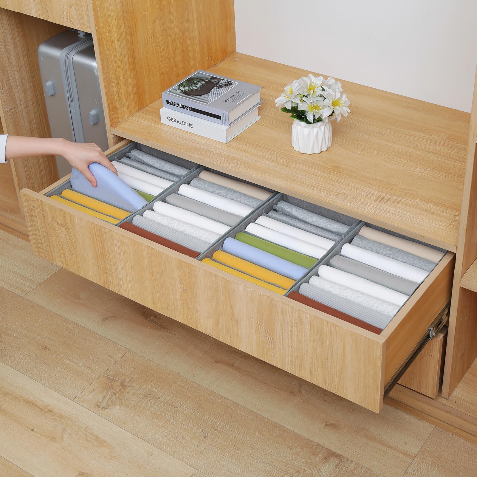 4 Pack Drawer Organizers for Clothing (4 Count)