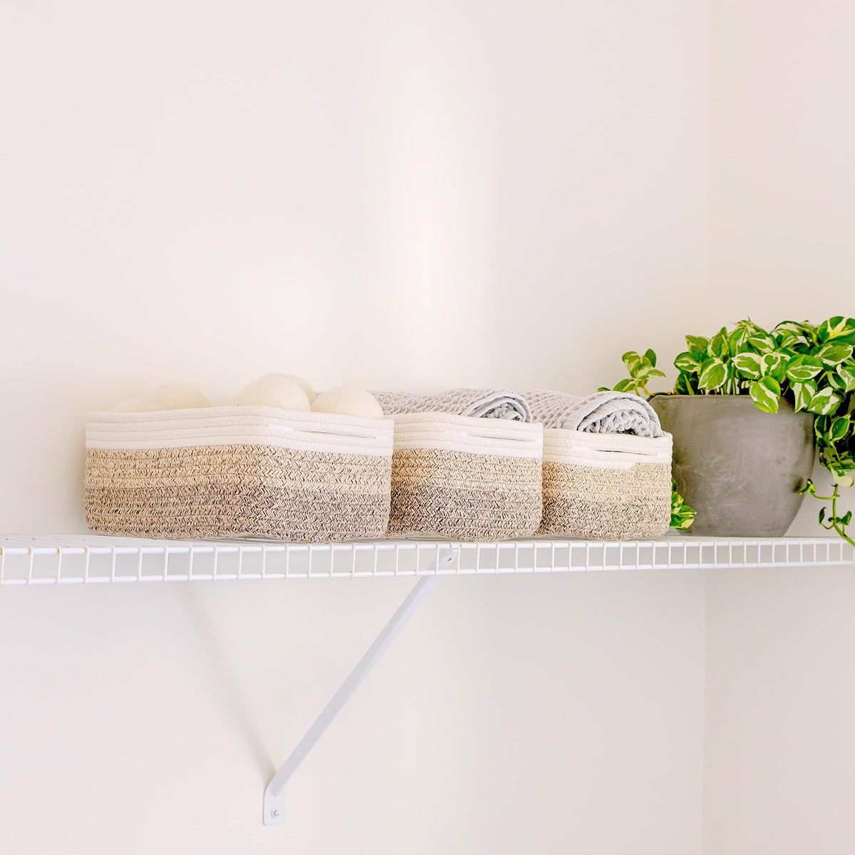 11.8"x8"x4.5” Storage Baskets for Shelves 3 Pack (3 Count)