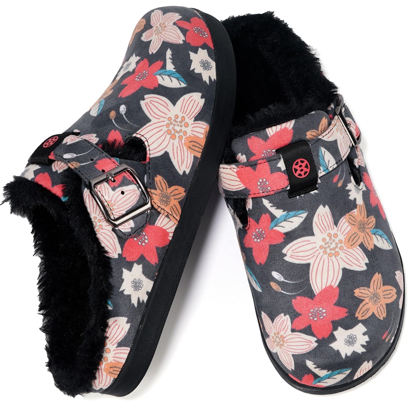 Fur Lined Clogs for Women Men Winter Slippers