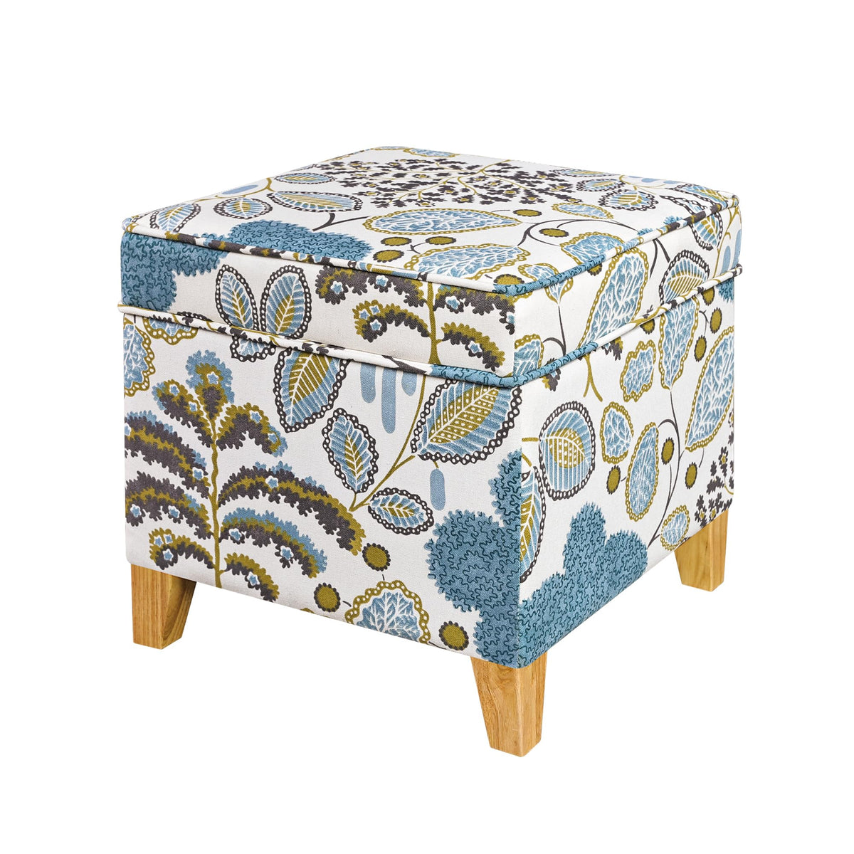 18 Inch Linen Storage Ottoman Cube