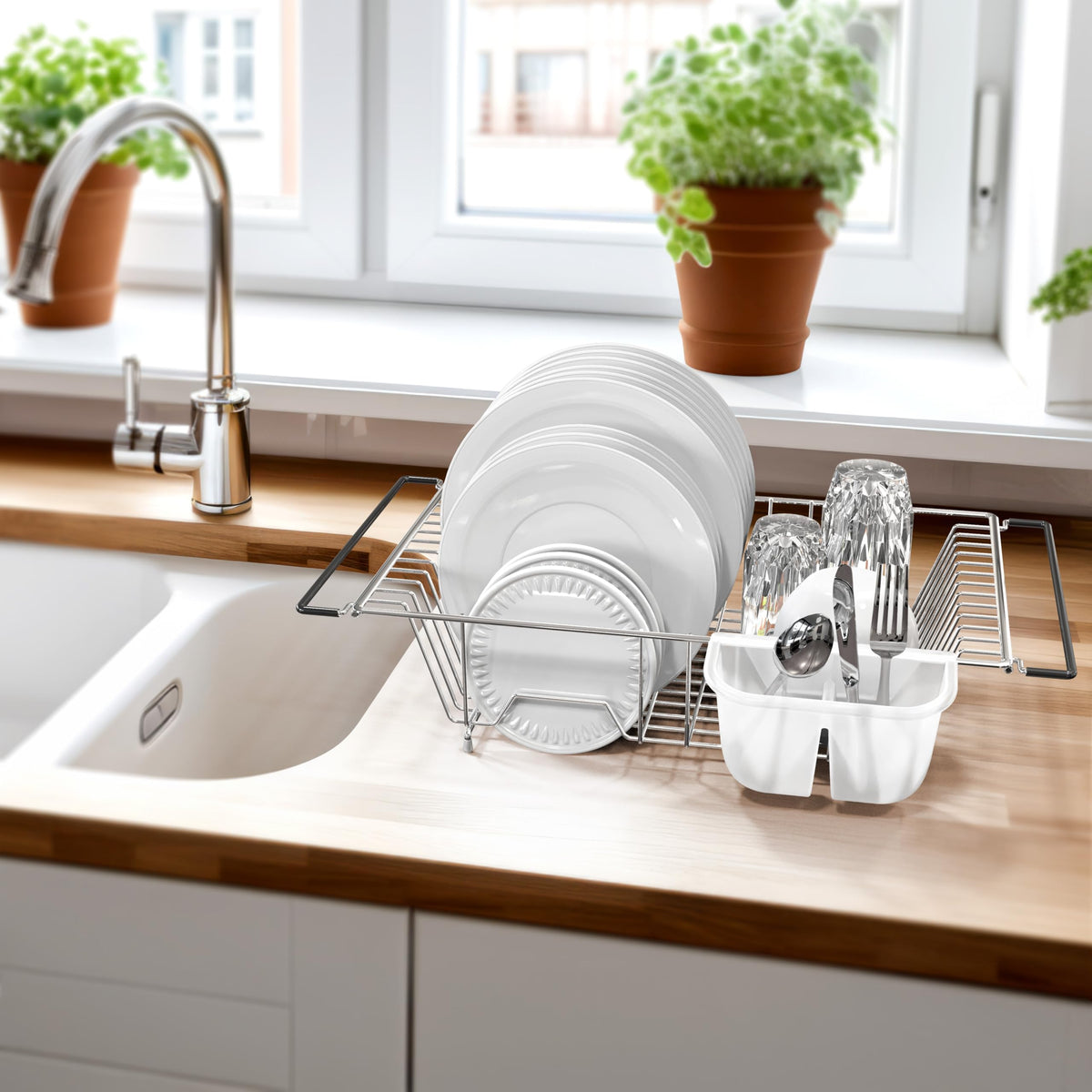 Large Stainless Over Sink Counter Top Dish Drainer Rack