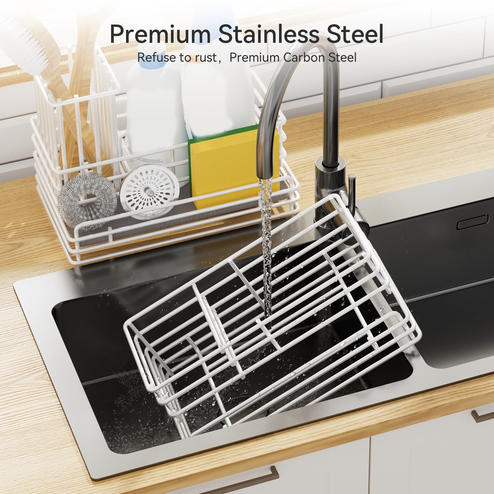 Sponge Holder for Kitchen Sink Organizer Caddy