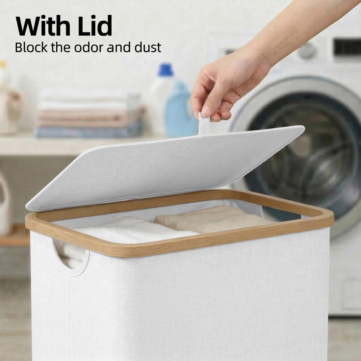 Slim Laundry Basket with Lid