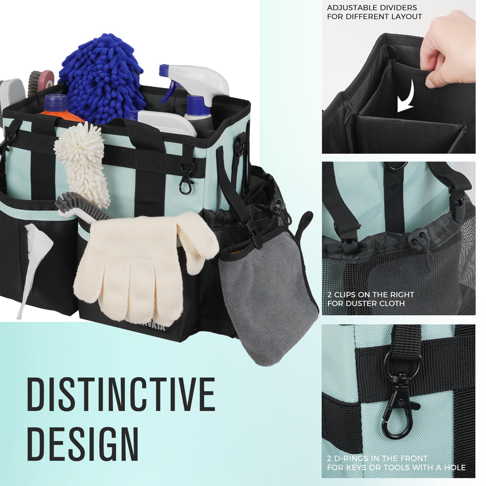 Compact Wearable Cleaning Caddy with Handle & Shoulder Straps