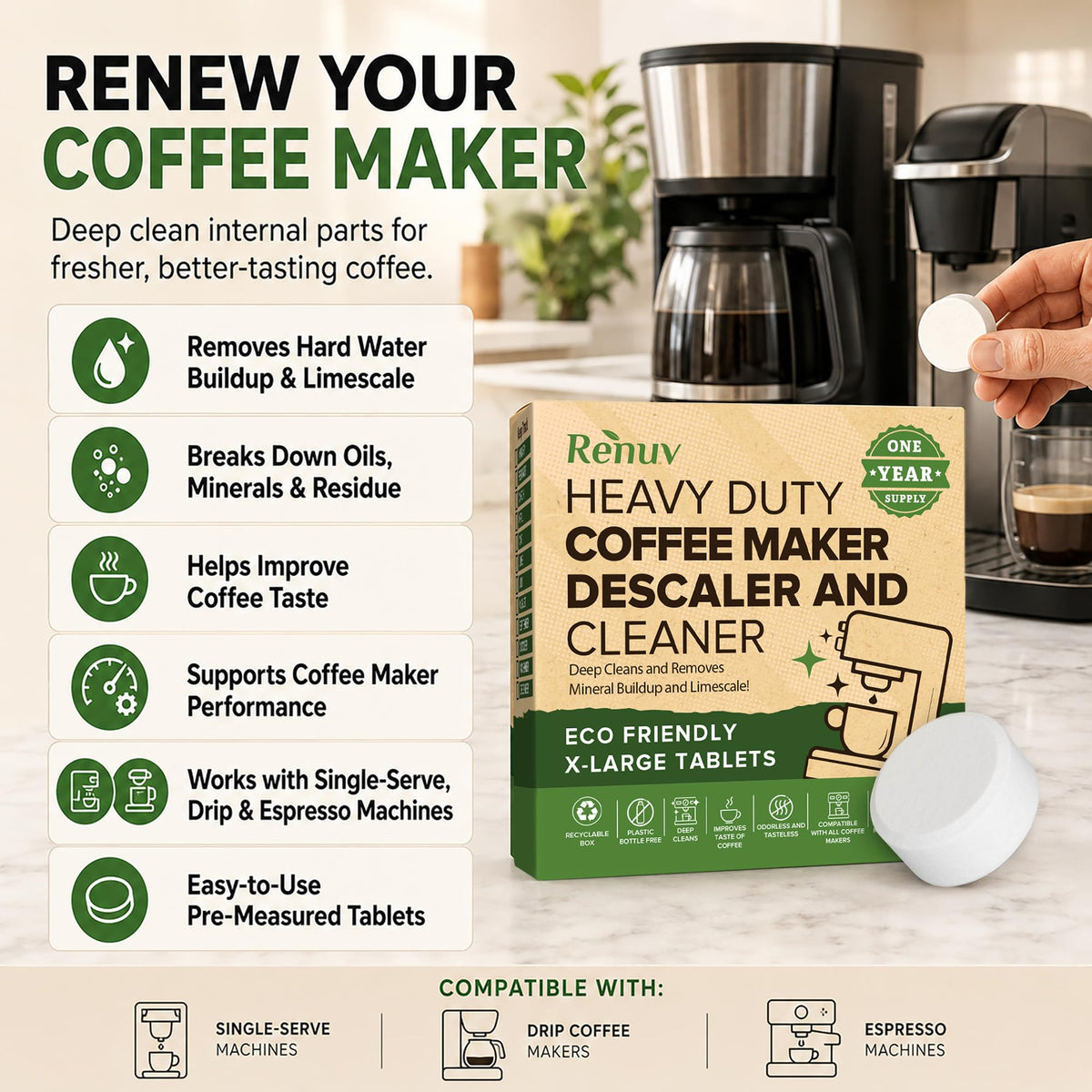 Dishwasher Cleaner + Coffee Maker Cleaner Bundle (24 Count)