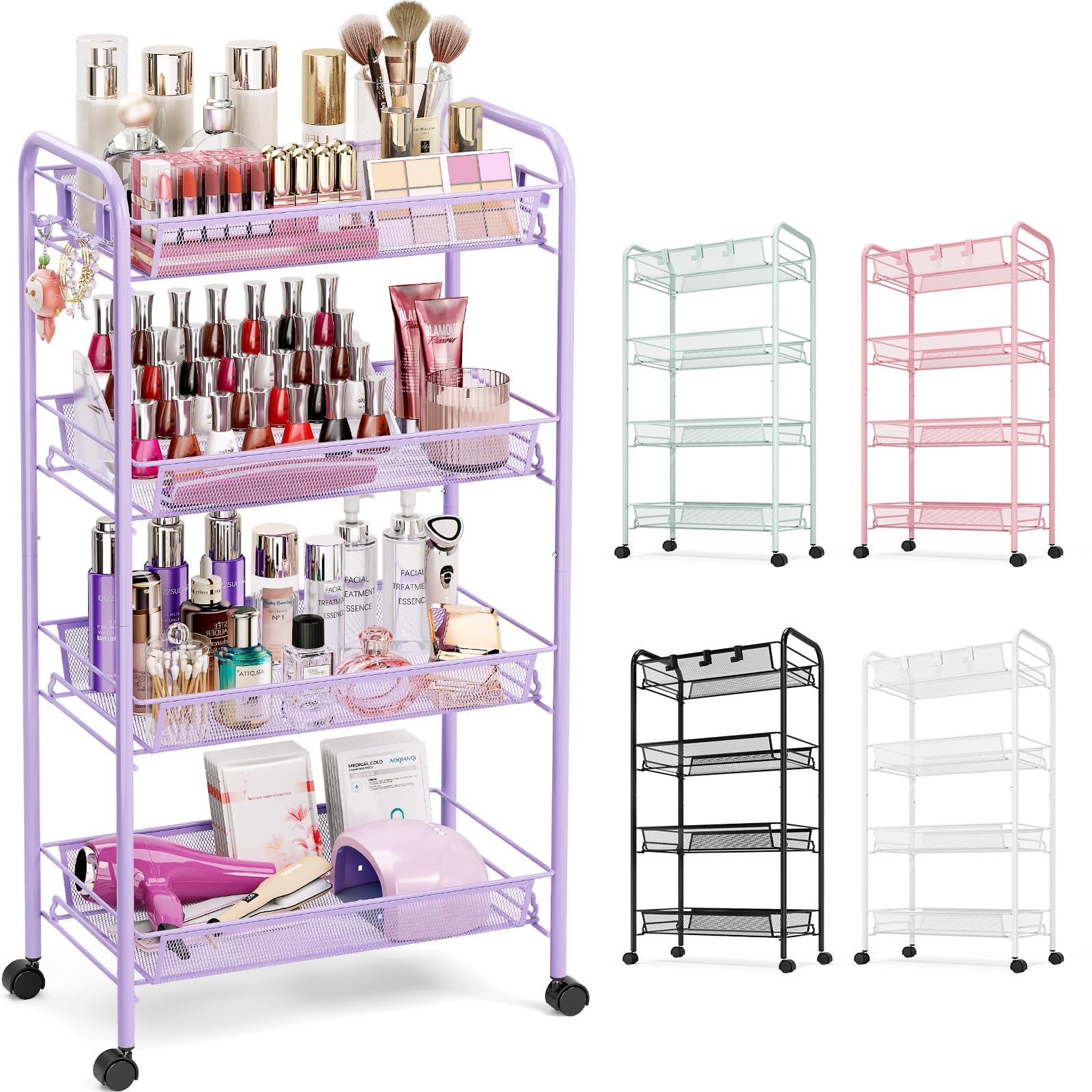 4 Tier Rolling Cart (4 Count)